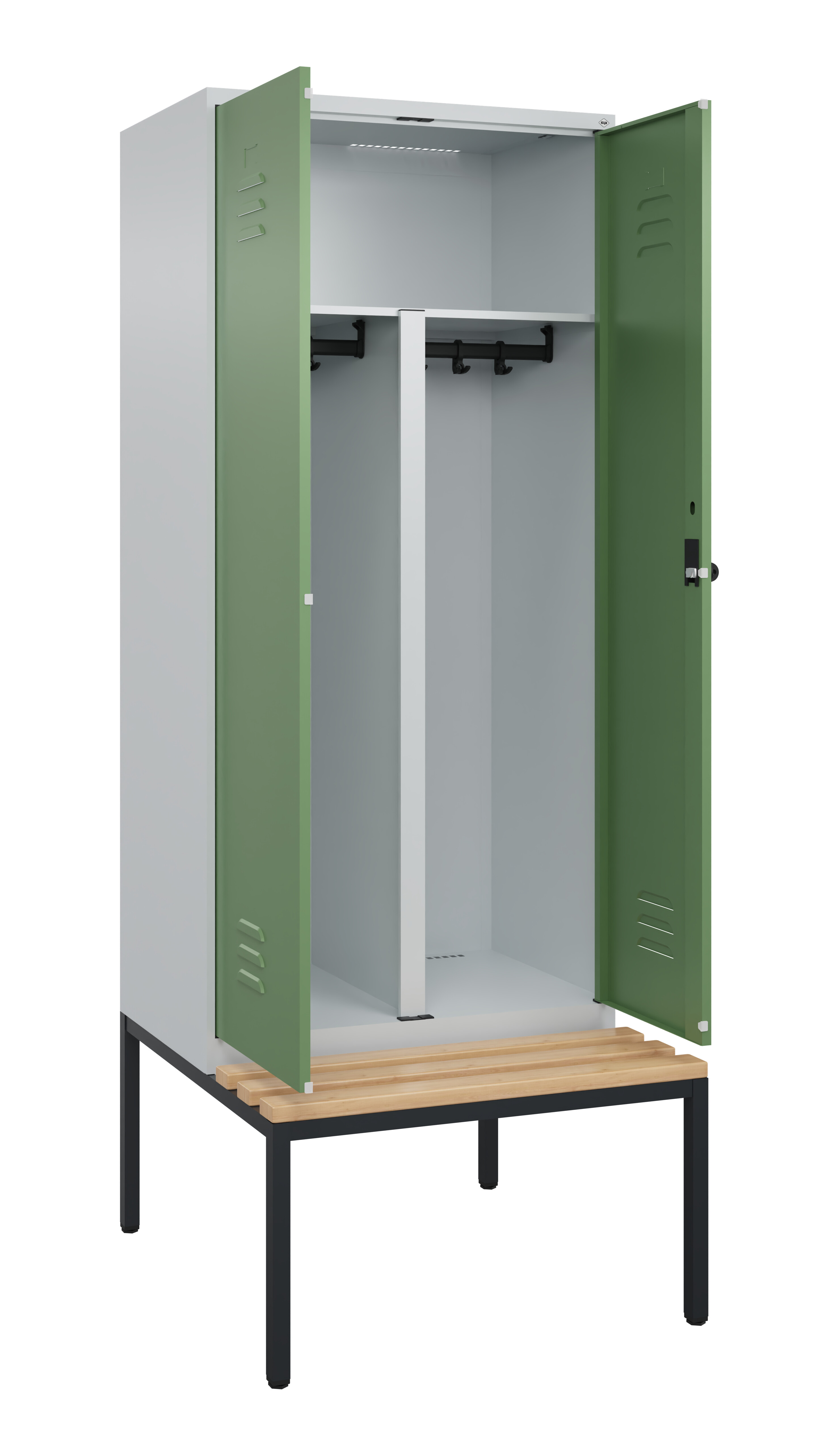 PSA Doppel-Spind Classic Plus, Bank, 2 Abteile, 2120x800x815mm PSA Doppel-Spind Classic Plus, Bank, 2 Abteile, 2120x800x815mm