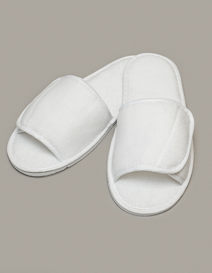 Towel City Open Toe Slipper With Hook And Loop Fastening