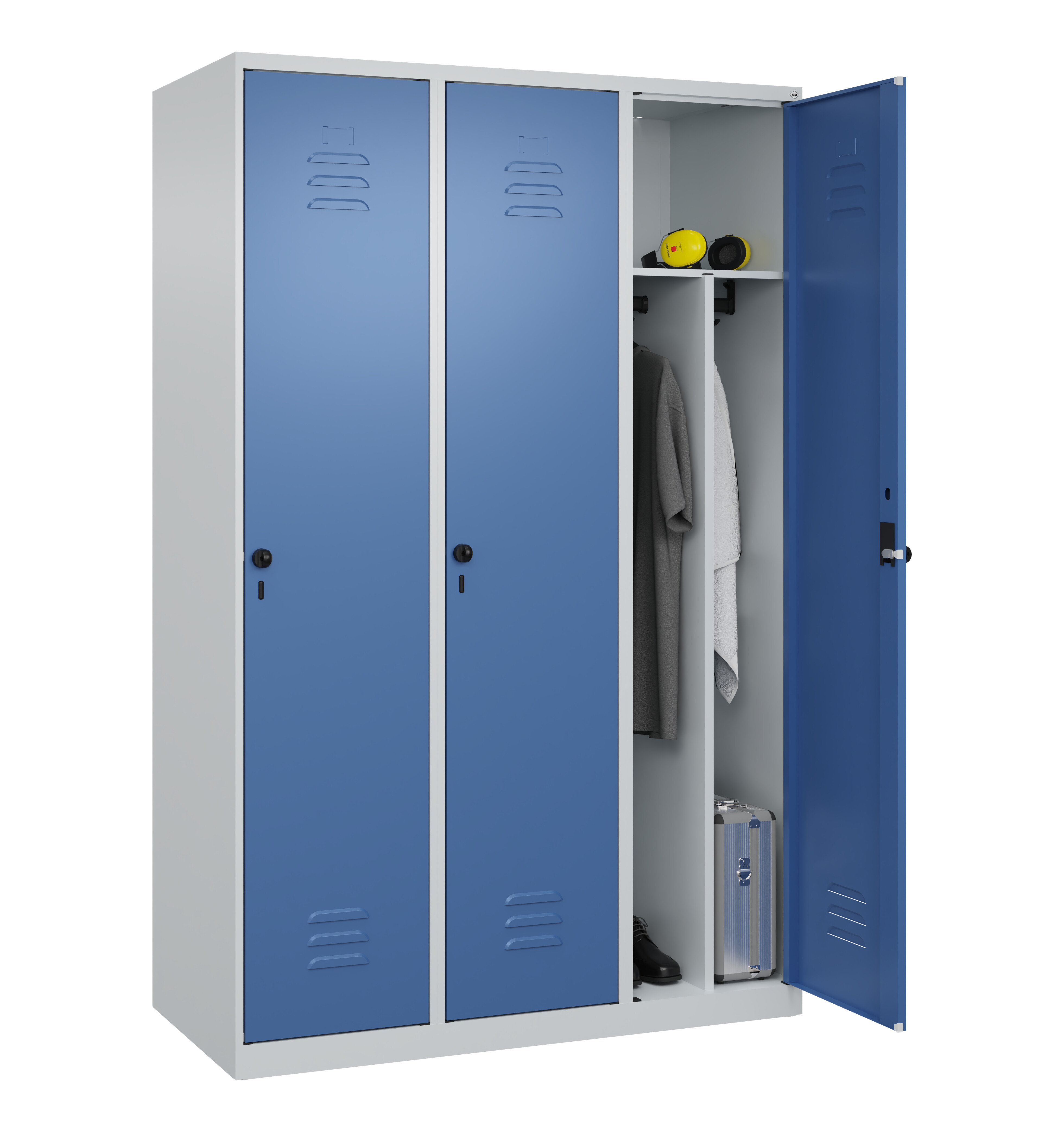 Spind Classic Plus, 3 Abteile, 1850x1200x500mm Spind Classic Plus, 3 Abteile, 1850x1200x500mm