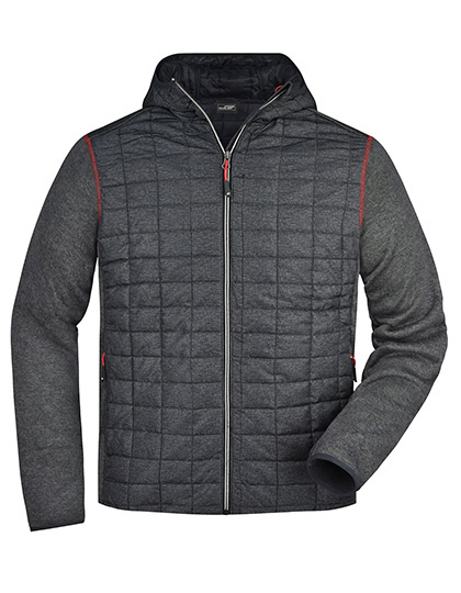 James&Nicholson Men´s Knitted Hybrid Jacket James&Nicholson Men´s Knitted Hybrid Jacket