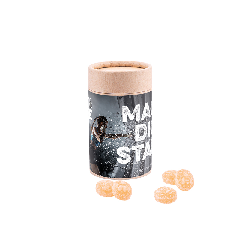 Papierdose Eco Midi mit Honigbienen Bonbons Papierdose Eco Midi mit Honigbienen Bonbons