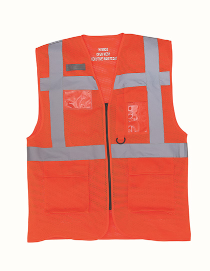 YOKO Hi-Vis Top Cool Recycled Open Mesh Executive Waistcoat YOKO Hi-Vis Top Cool Recycled Open Mesh Executive Waistcoat