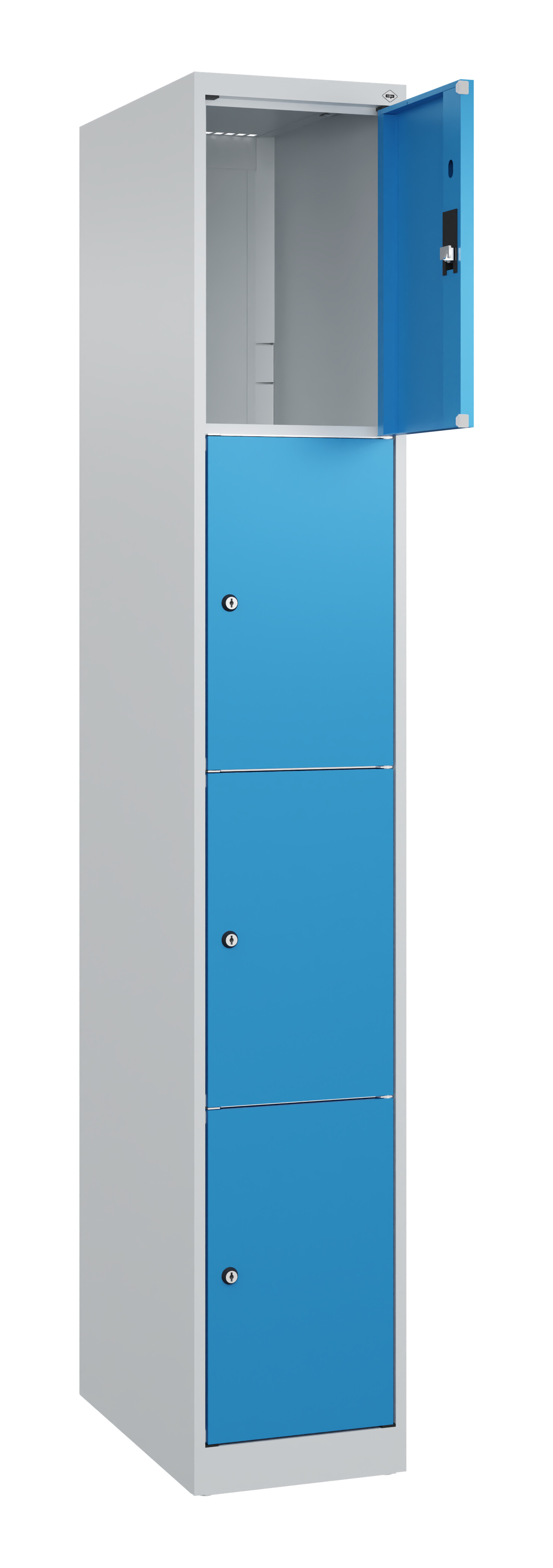 Schließfachschrank Classic Plus, 4 Fächer, 1850x300x500mm