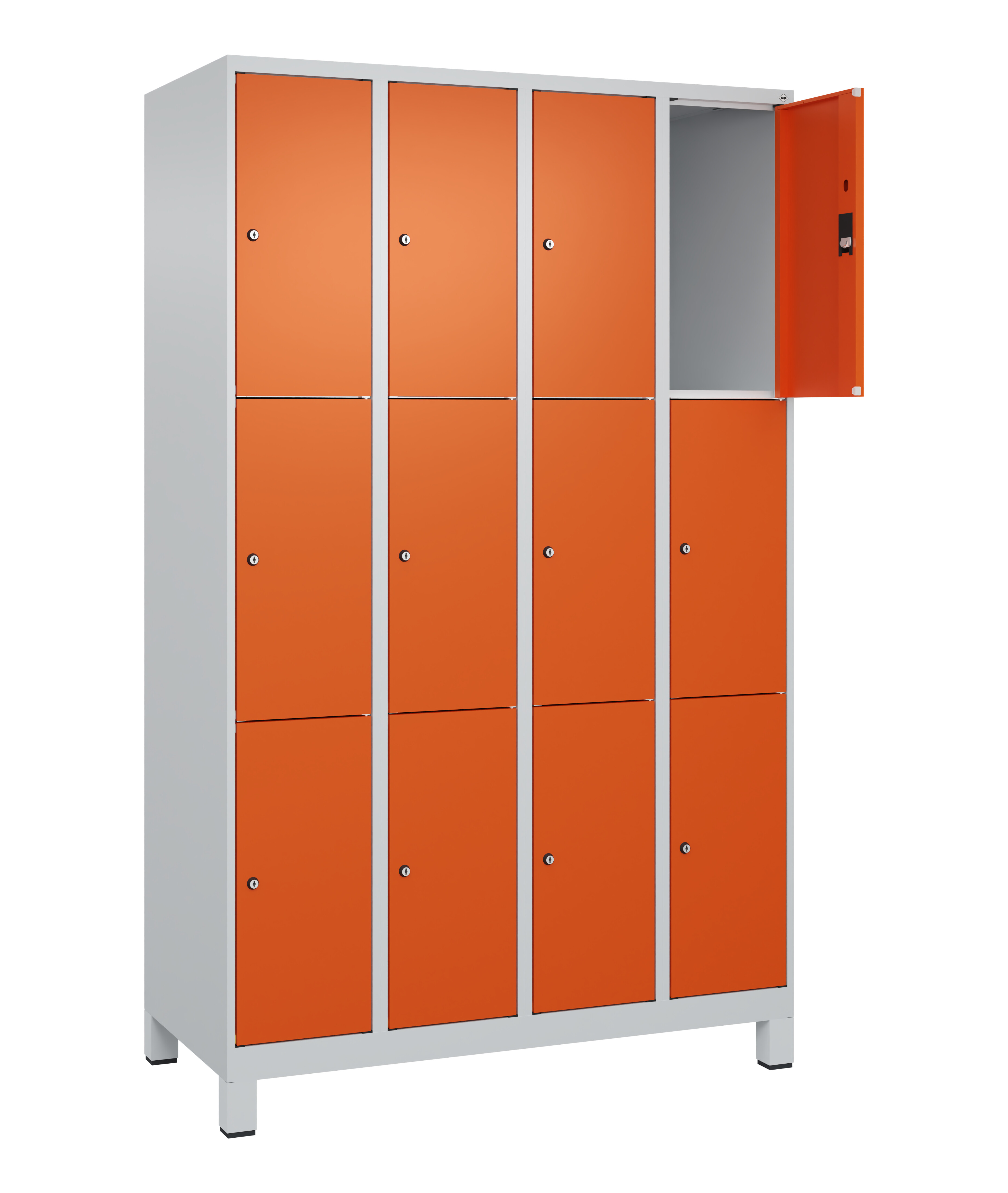 Schließfachschrank Classic Plus, Füße, 12 Fächer, 1950x1200x500mm Schließfachschrank Classic Plus, Füße, 12 Fächer, 1950x1200x500mm