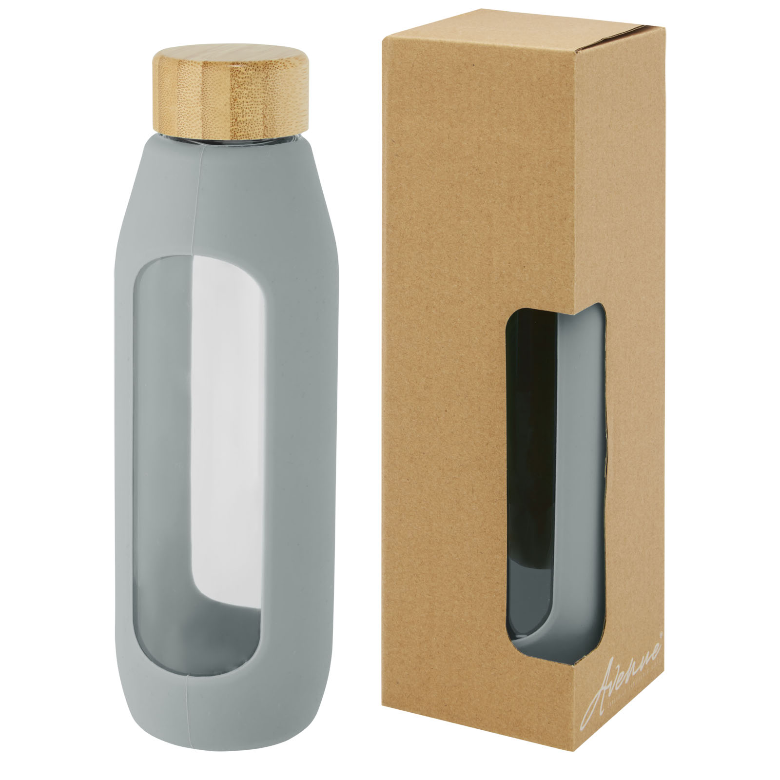 Tidan 600 ml Flasche aus Borosilikatglas mit Silikongriff Tidan 600 ml Flasche aus Borosilikatglas mit Silikongriff