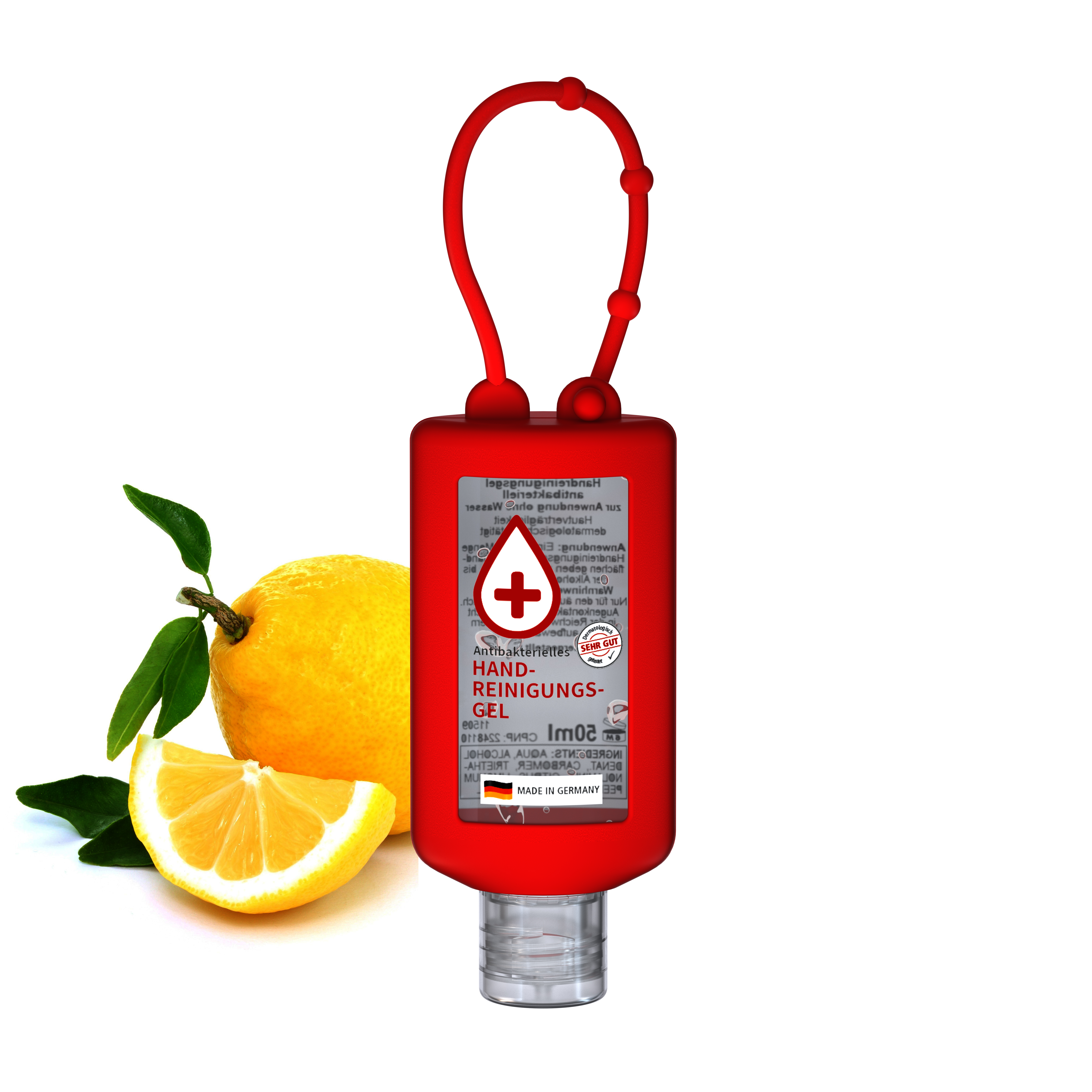 50 ml Bumper rot - Handreinigungsgel antibakteriell - No Label Look