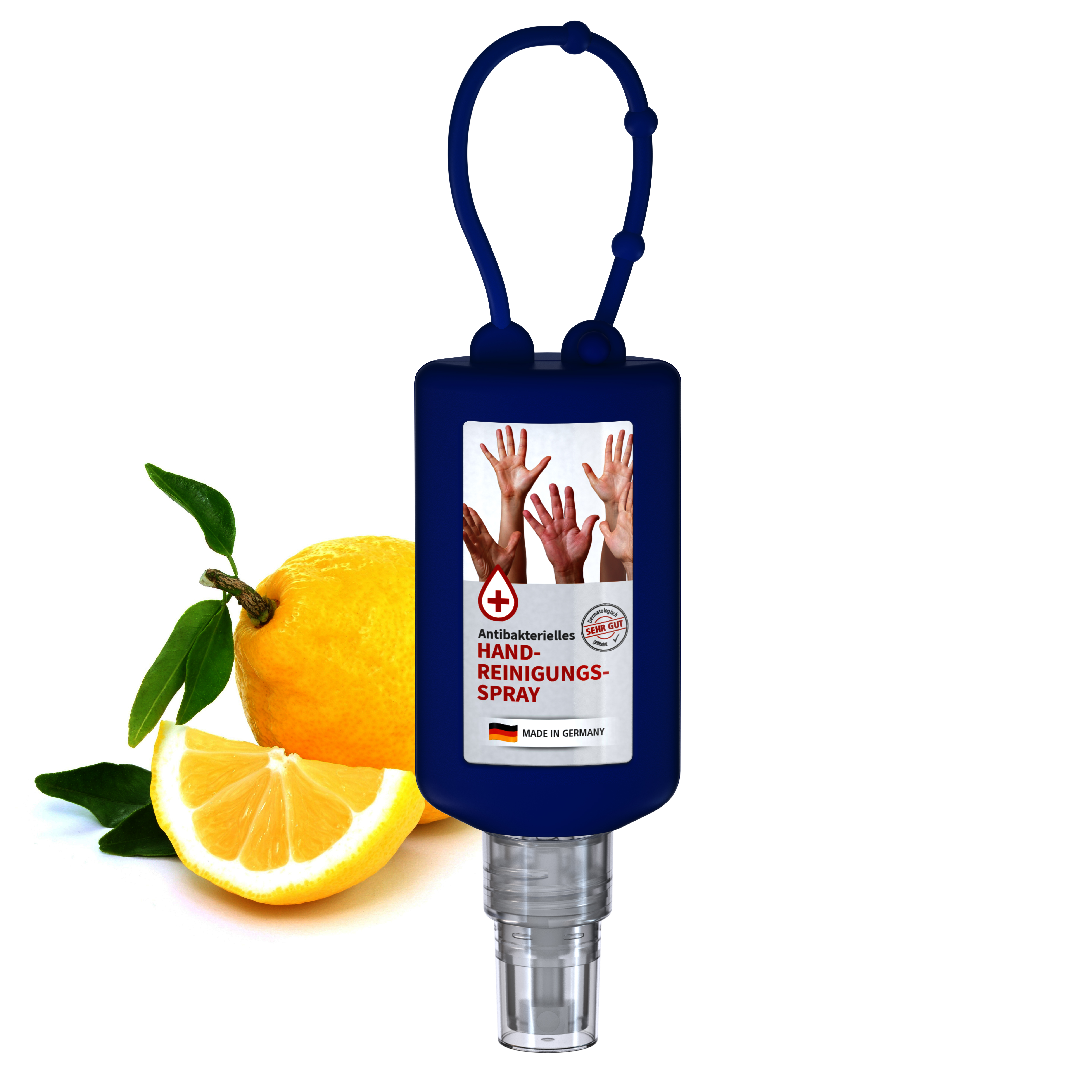 50 ml Bumper blau - Handreinigungsspray antibakteriell - Body Label 50 ml Bumper blau - Handreinigungsspray antibakteriell - Body Label