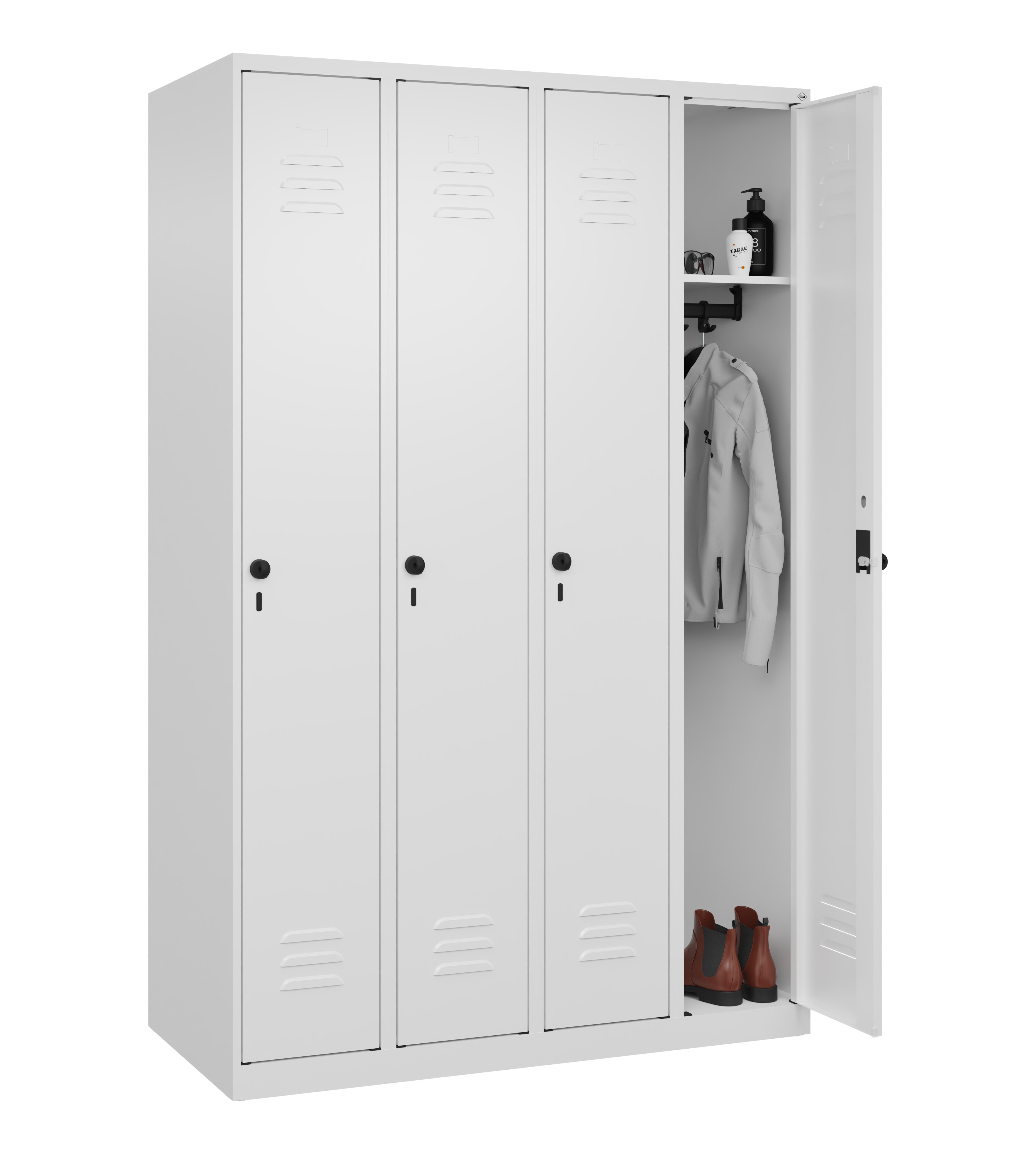 Spind Classic Plus, 4 Abteile, 1850x1200x500mm Spind Classic Plus, 4 Abteile, 1850x1200x500mm