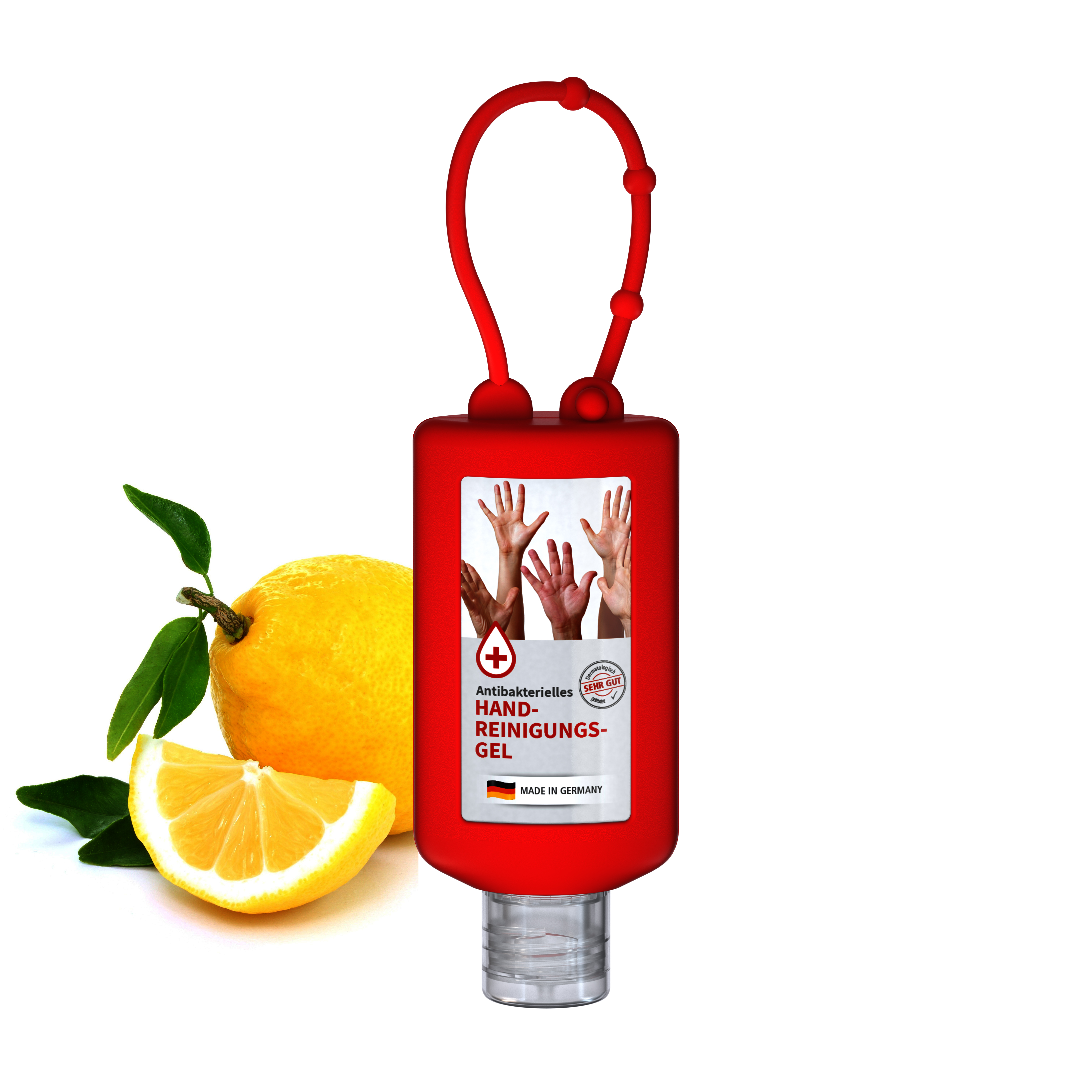 50 ml Bumper rot - Handreinigungsgel antibakteriell - Body Label
