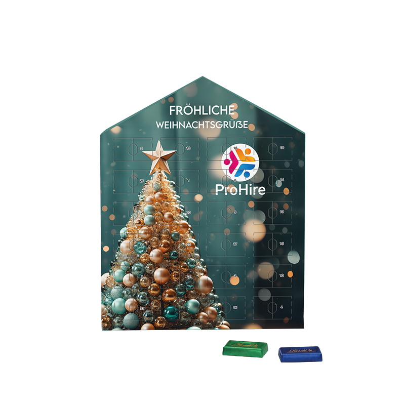 Täfelchen Adventskalender Haus 24 Lindt Schokotäfelchen
