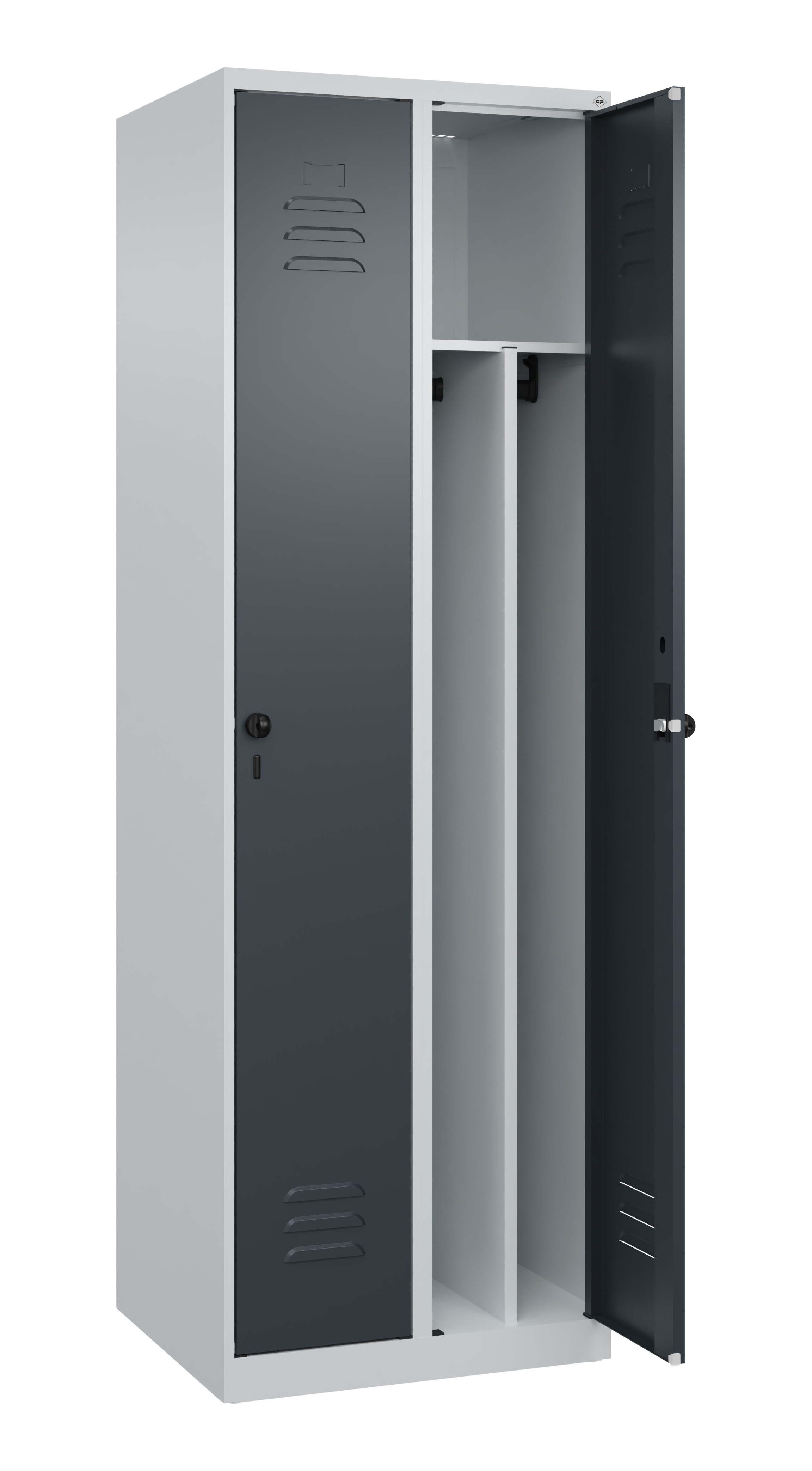 Spind Classic Plus, 2 Abteile, 1850x600x500mm