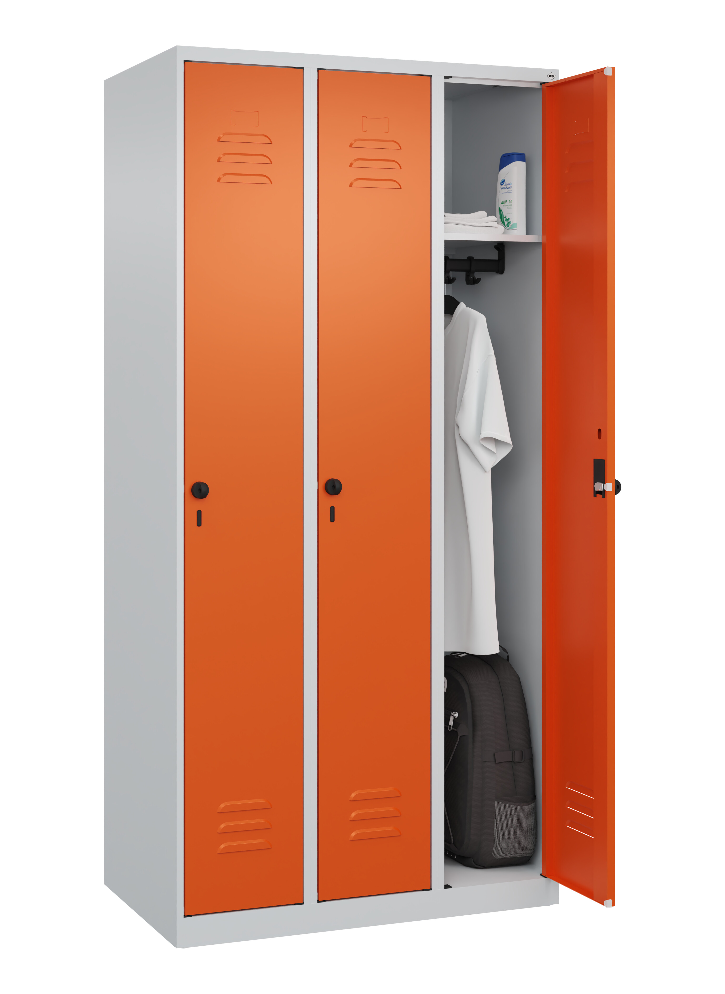 Spind Classic Plus, 3 Abteile, 1850x900x500mm