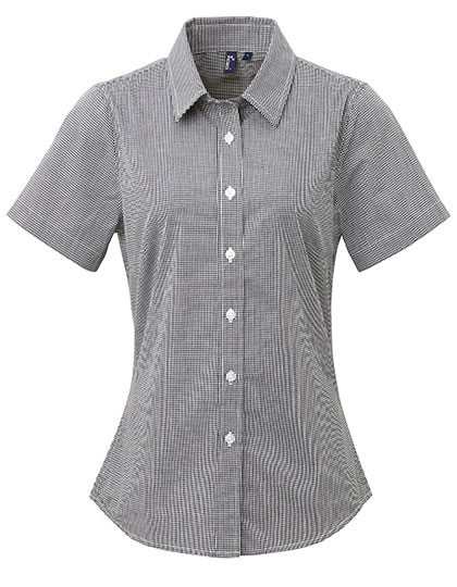 Premier Workwear Women´s Microcheck (Gingham) Short Sleeve Cotton Shirt Premier Workwear Women´s Microcheck (Gingham) Short Sleeve Cotton Shirt