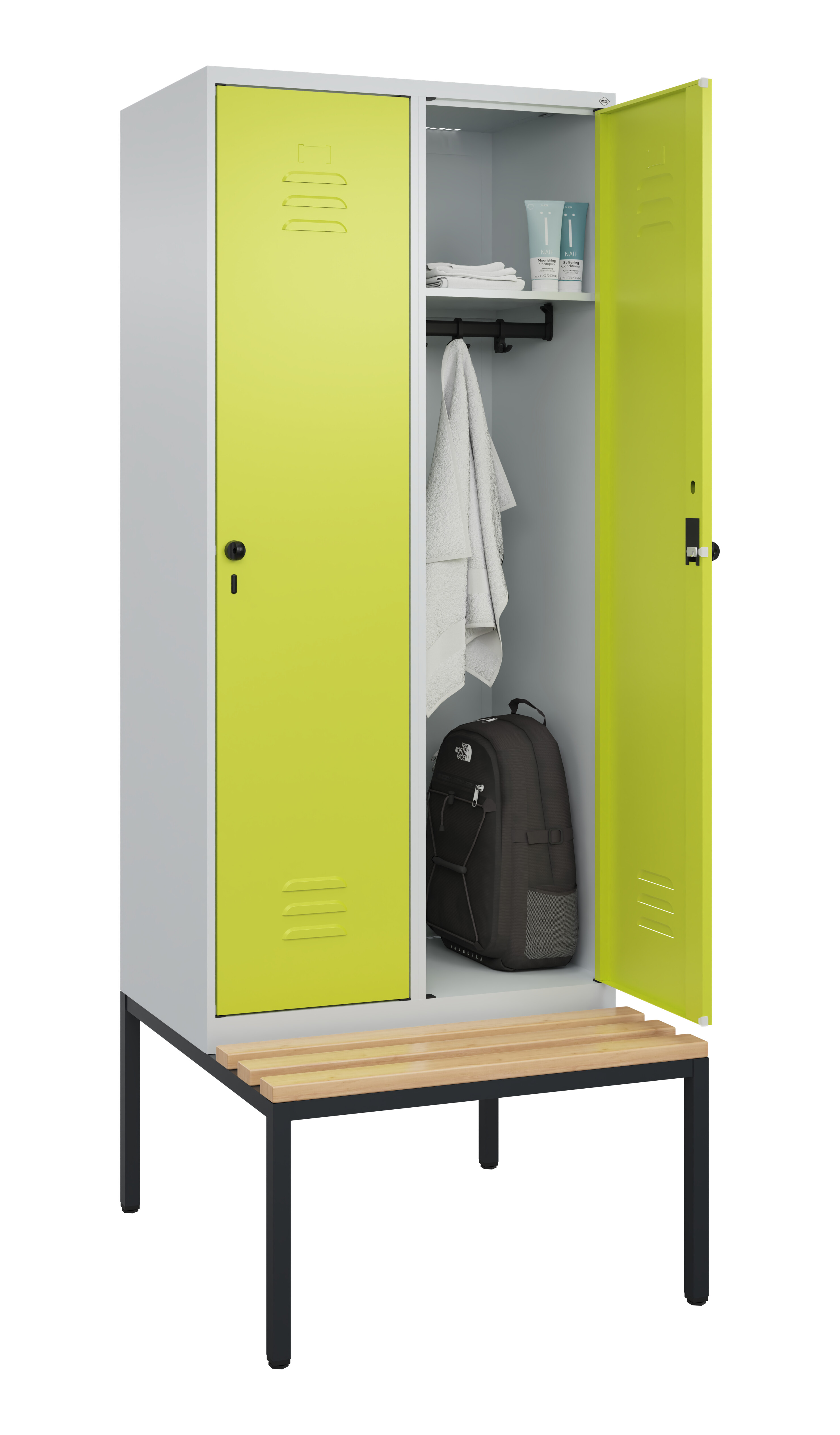 Spind Classic Plus, Bank, 3 Abteile, 2120x900x815mm