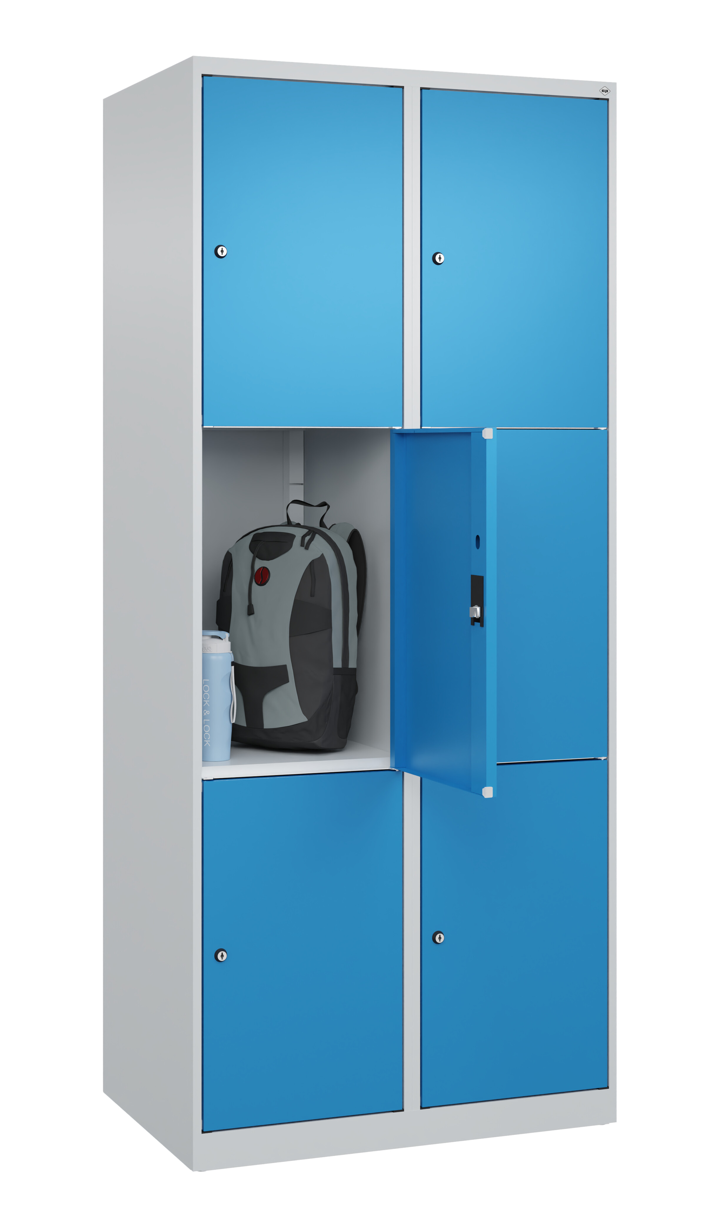 Schließfachschrank Classic Plus, 6 Fächer, 1850x800x500mm