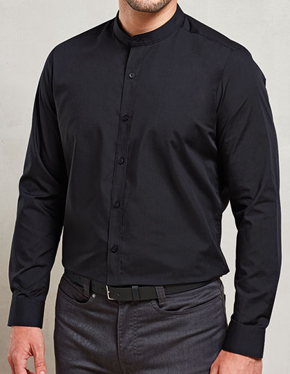 Premier Workwear Men´s Banded Collar Grandad Long Sleeve Shirt