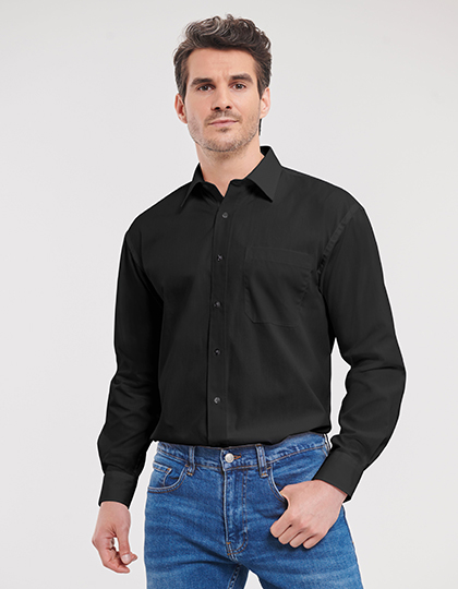 Russell Collection Men´s Long Sleeve Classic Pure Cotton Poplin Shirt