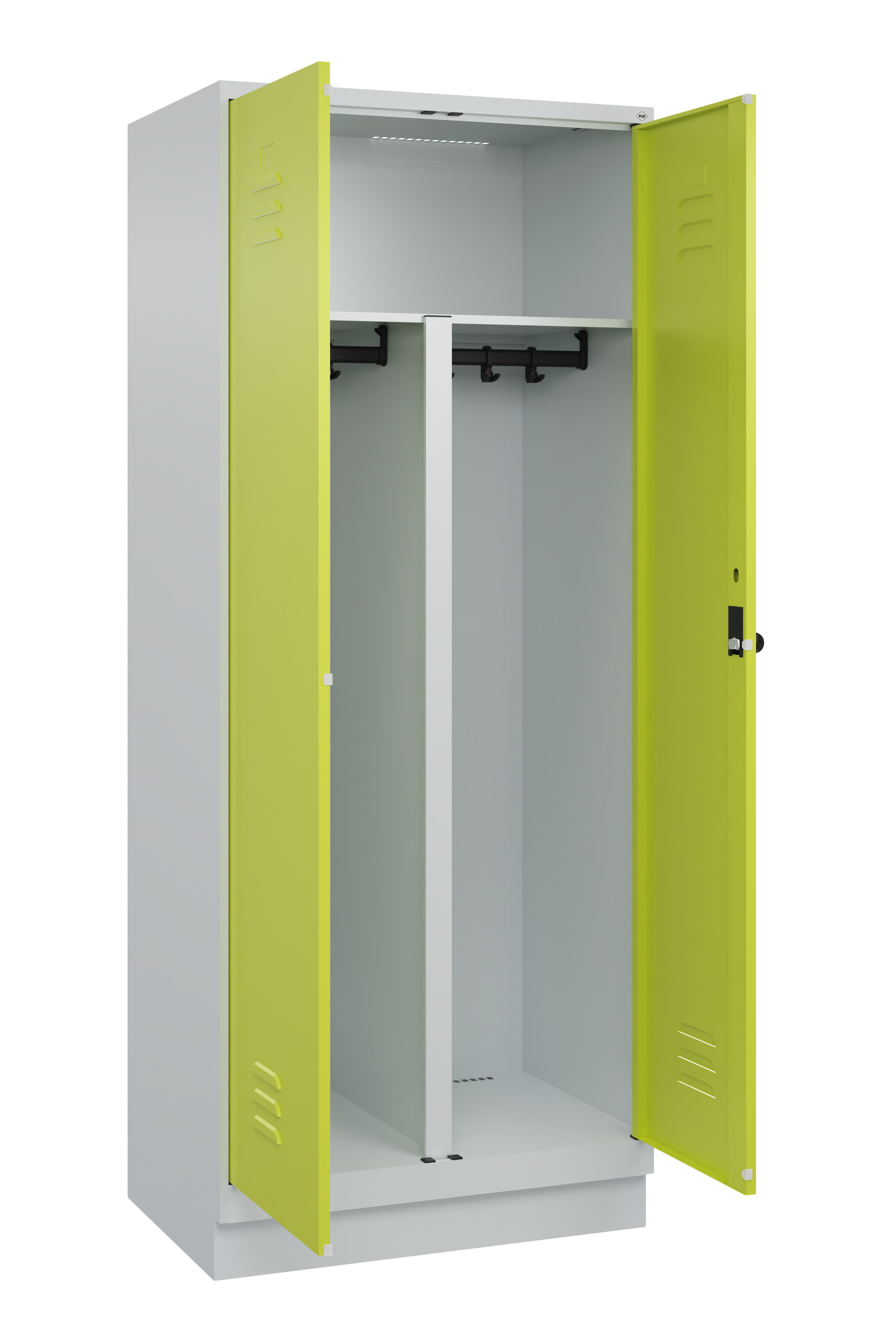 PSA Doppel-Spind Classic Plus, Sockel, 2 Abteile, 1950x800x500mm PSA Doppel-Spind Classic Plus, Sockel, 2 Abteile, 1950x800x500mm