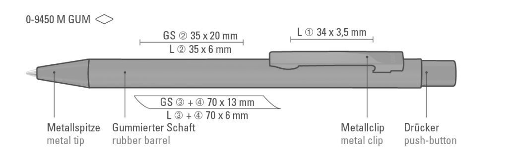 STRAIGHT M GUM Druckkugelschreiber