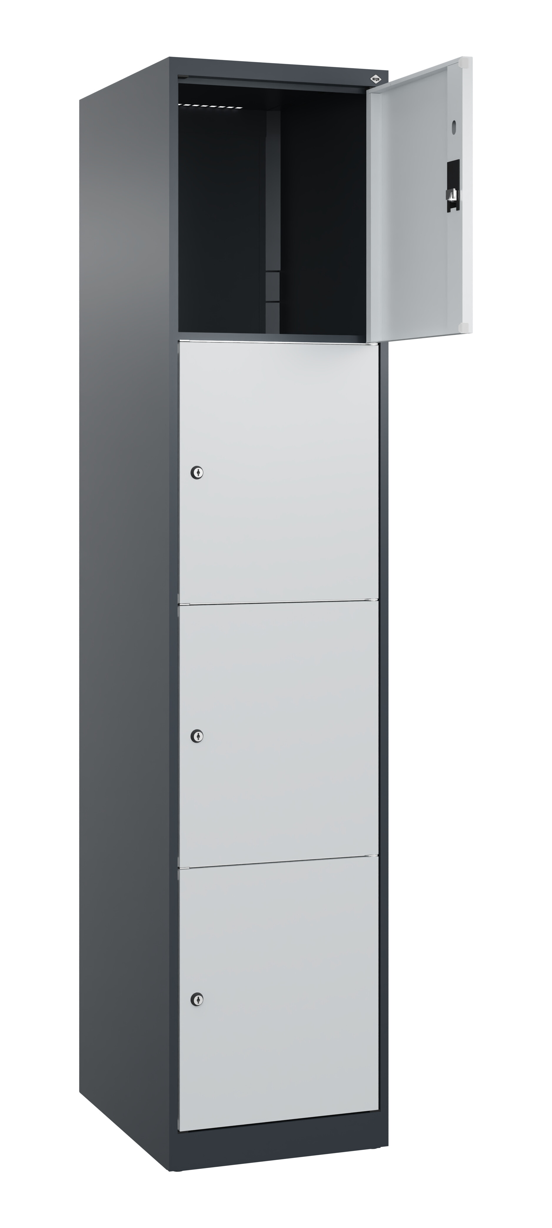 Schließfachschrank Classic Plus, 4 Fächer, 1850x400x500mm Schließfachschrank Classic Plus, 4 Fächer, 1850x400x500mm