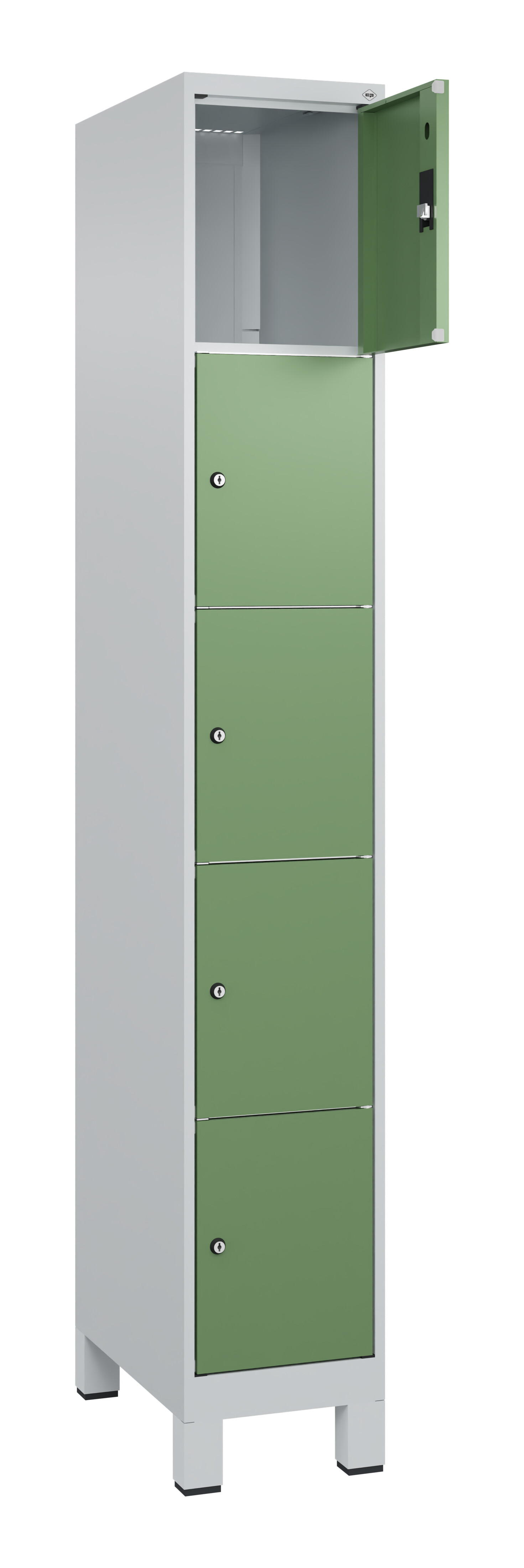 Schließfachschrank Classic Plus, Füße, 5 Fächer, 1950x300x500mm Schließfachschrank Classic Plus, Füße, 5 Fächer, 1950x300x500mm