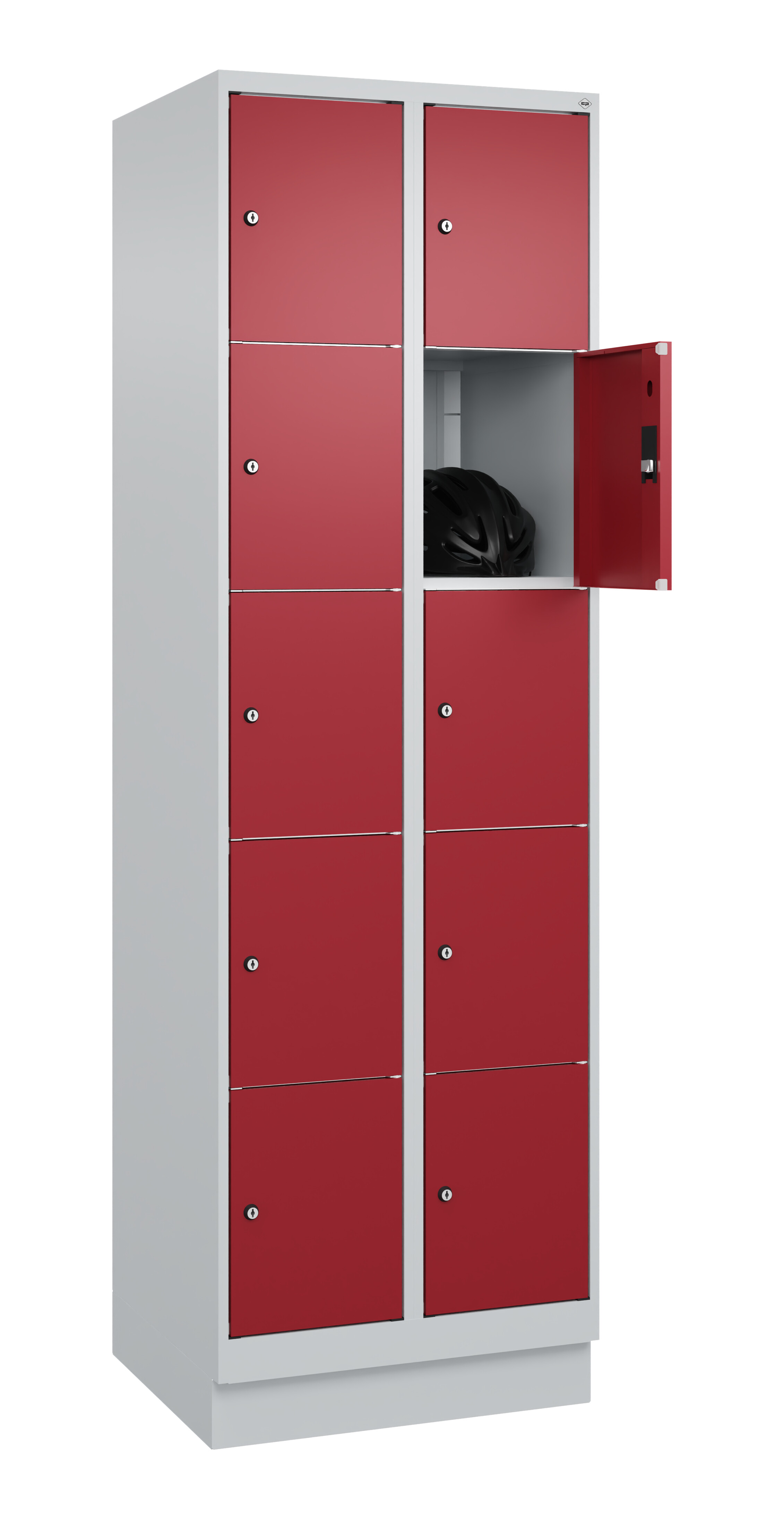 Schließfachschrank Classic Plus, Sockel, 10 Fächer, 1950x600x500mm Schließfachschrank Classic Plus, Sockel, 10 Fächer, 1950x600x500mm