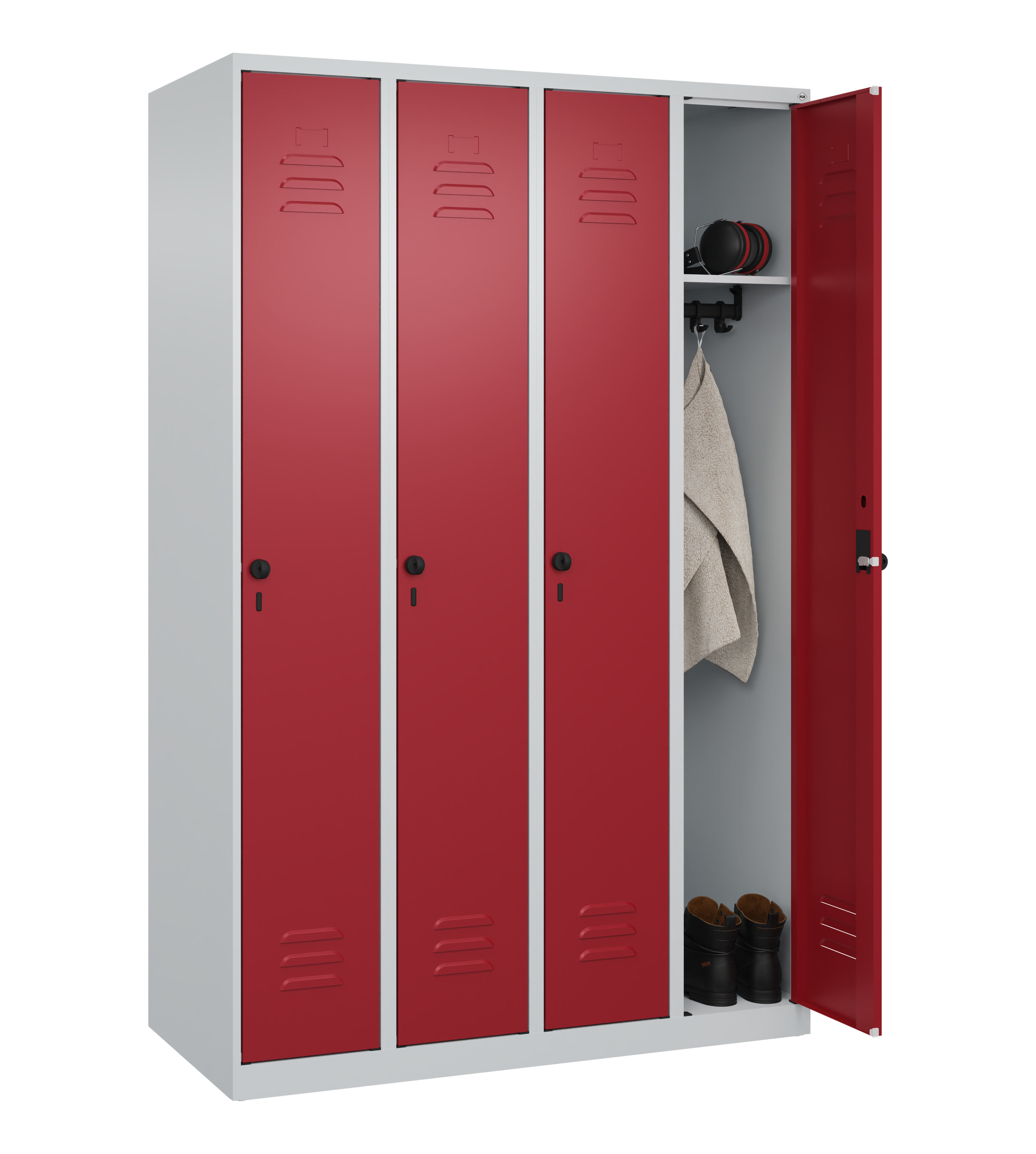 Spind Classic Plus, 4 Abteile, 1850x1200x500mm Spind Classic Plus, 4 Abteile, 1850x1200x500mm