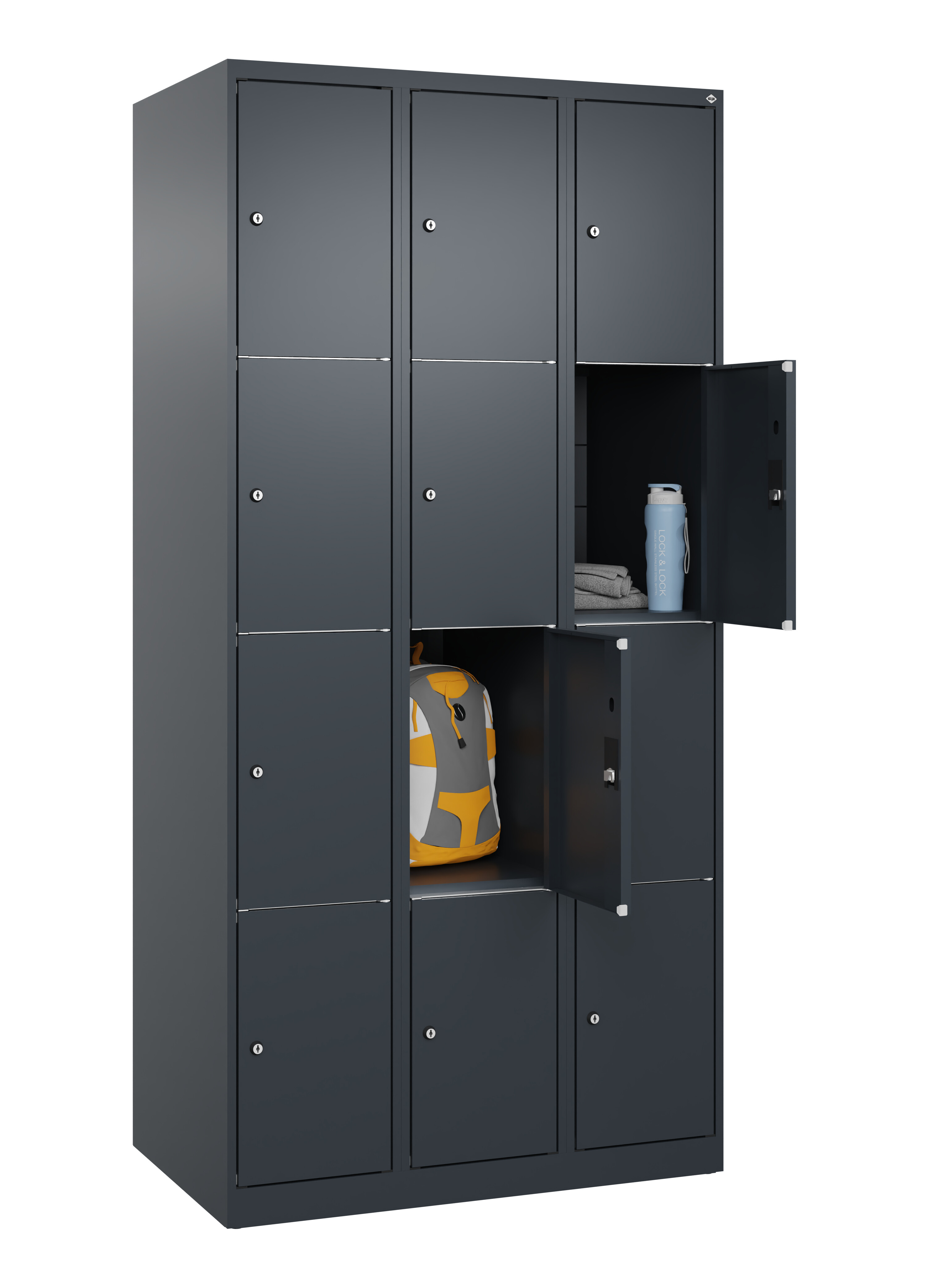 Schließfachschrank Classic Plus, 12 Fächer, 1850x900x500mm
