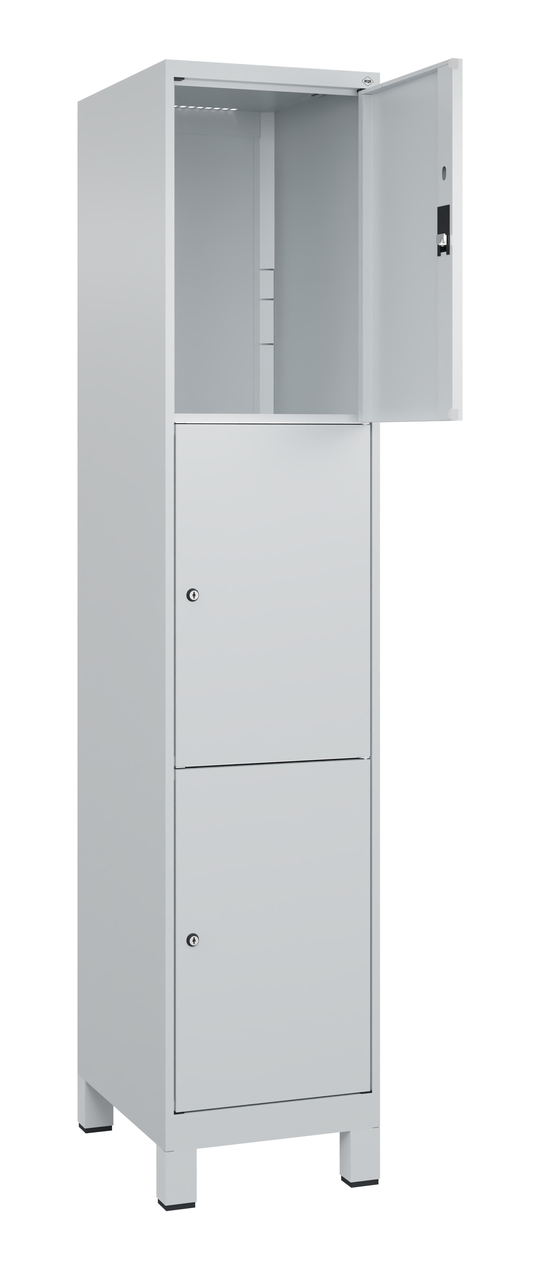 Schließfachschrank Classic Plus, Füße, 3 Fächer, 1950x400x500mm