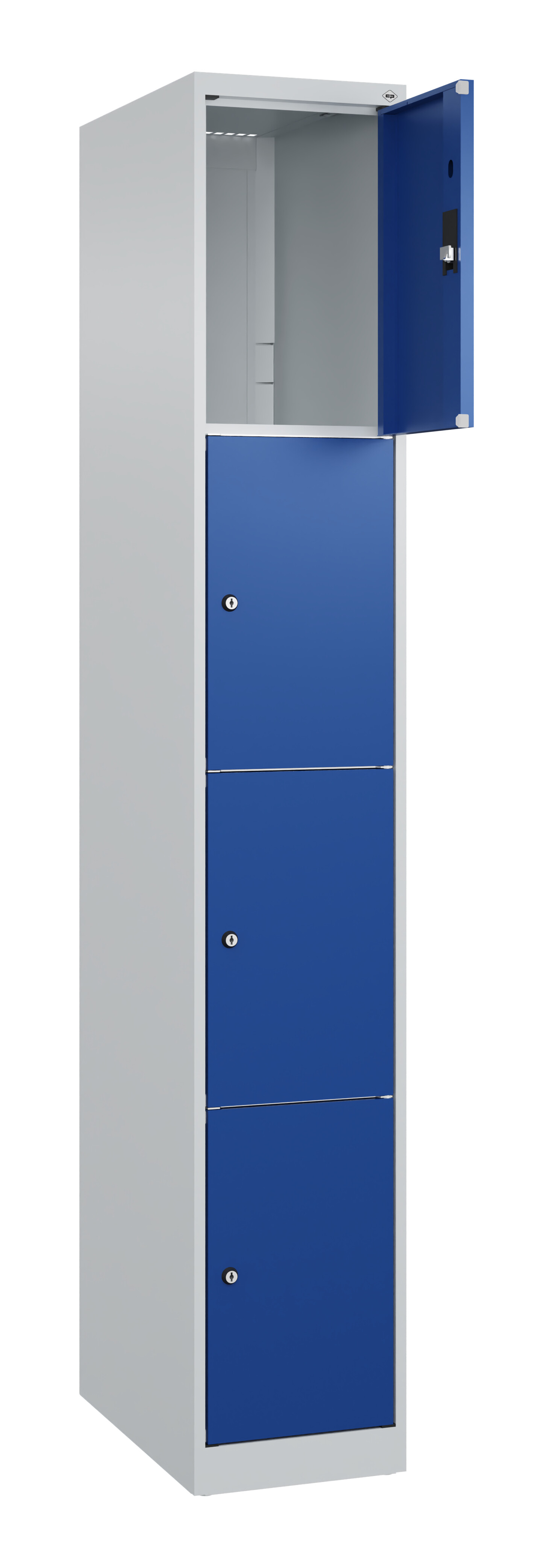 Schließfachschrank Classic Plus, 4 Fächer, 1850x300x500mm