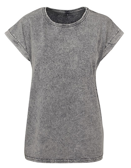 Build Your Brand Ladies´ Acid Washed Extended Shoulder Tee