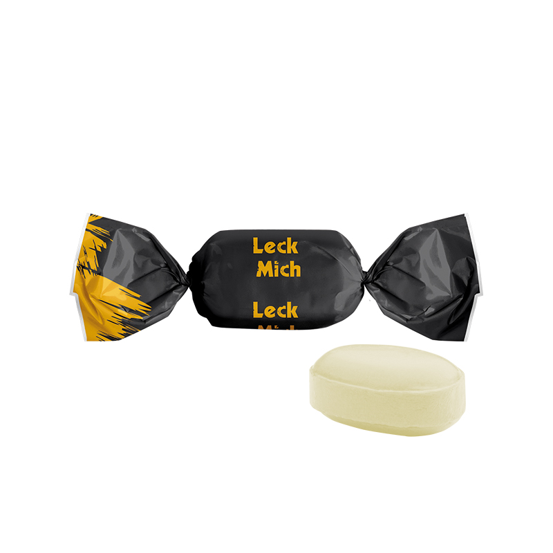 Eiskristall Bonbon im weißen kompostierbaren Wickler Eiskristall Bonbon im weißen kompostierbaren Wickler