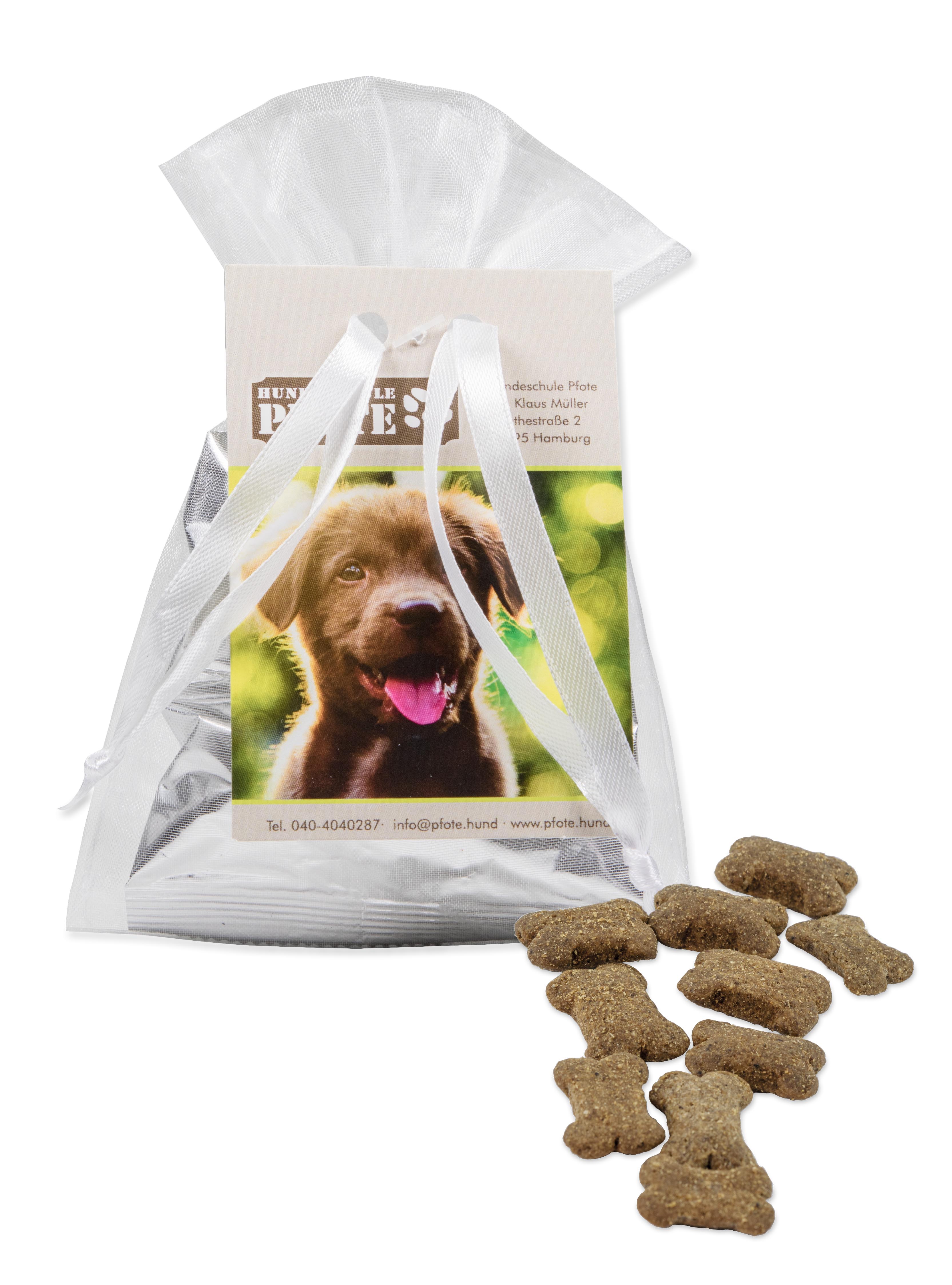 Hunde-Leckerli im Organzabeutel Hunde-Leckerli im Organzabeutel