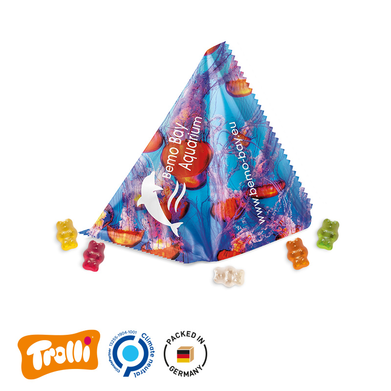 Fruchtgummi Tetraeder Folie weiß Trolli Premium Bärchen Fruchtgummi Tetraeder Folie weiß Trolli Premium Bärchen