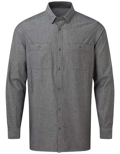 Premier Workwear Men´s Organic Chambray Fairtrade Long Sleeve Shirt