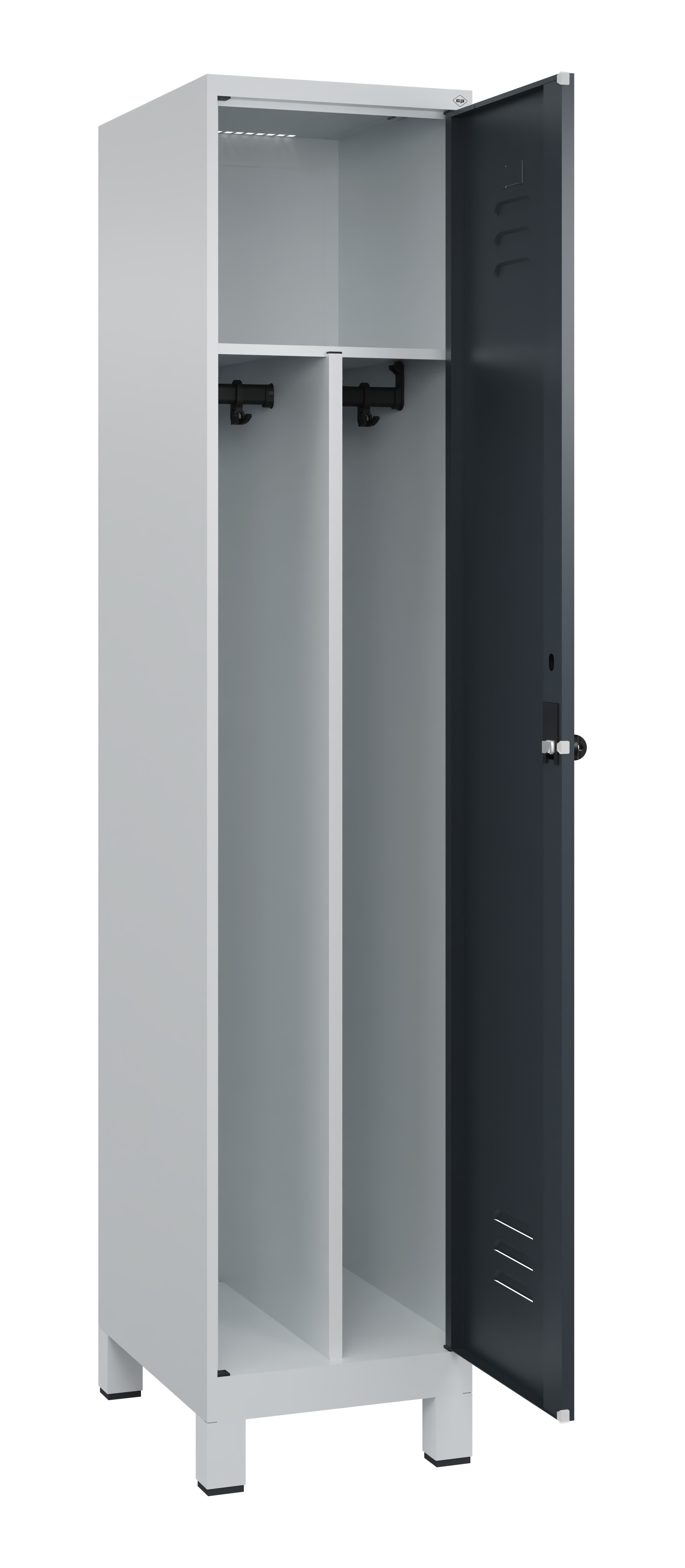 Spind Classic Plus, Füße, 1 Abteil, 1950x400x500mm Spind Classic Plus, Füße, 1 Abteil, 1950x400x500mm