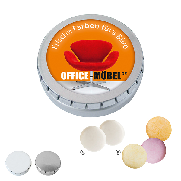 MINI-Drück-mich-Dose mit mentos MINI-Drück-mich-Dose mit mentos