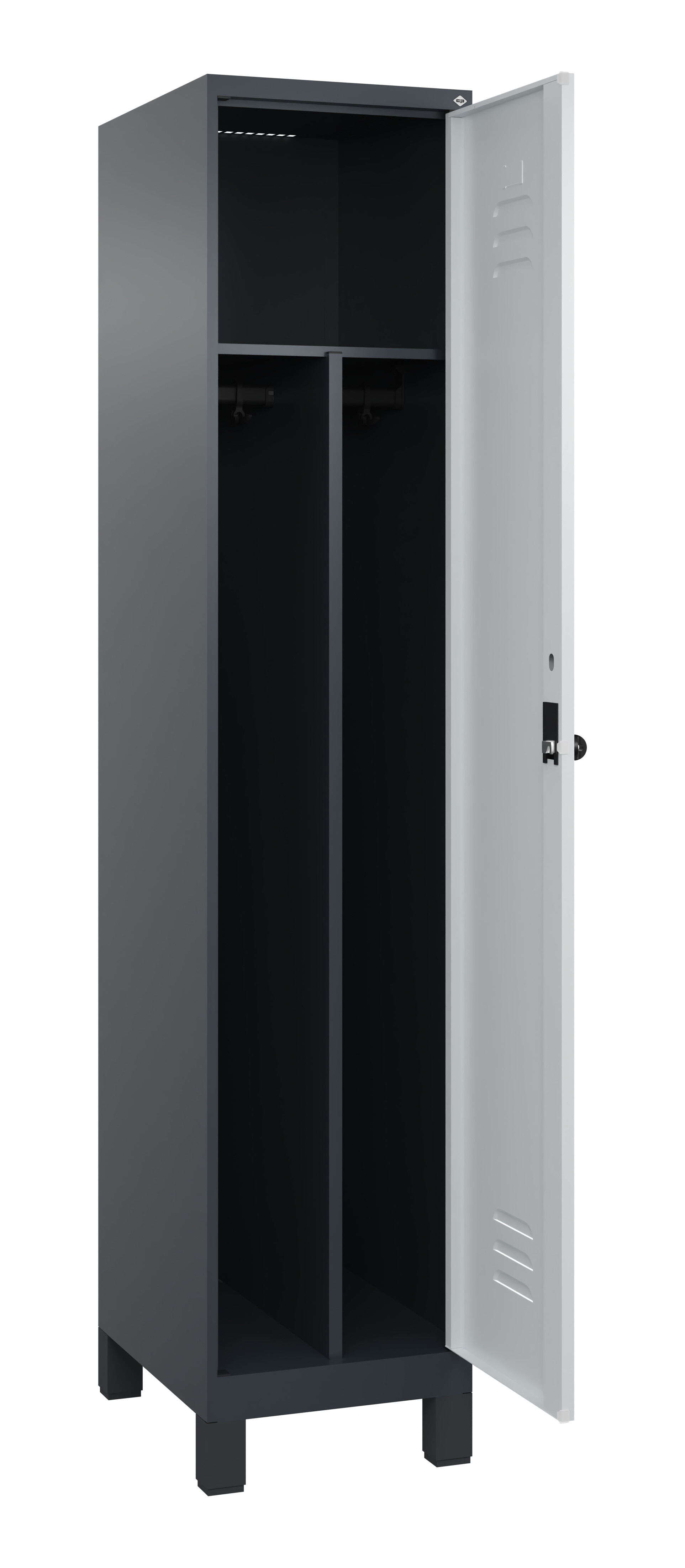 Spind Classic Plus, Füße, 1 Abteil, 1950x400x500mm Spind Classic Plus, Füße, 1 Abteil, 1950x400x500mm