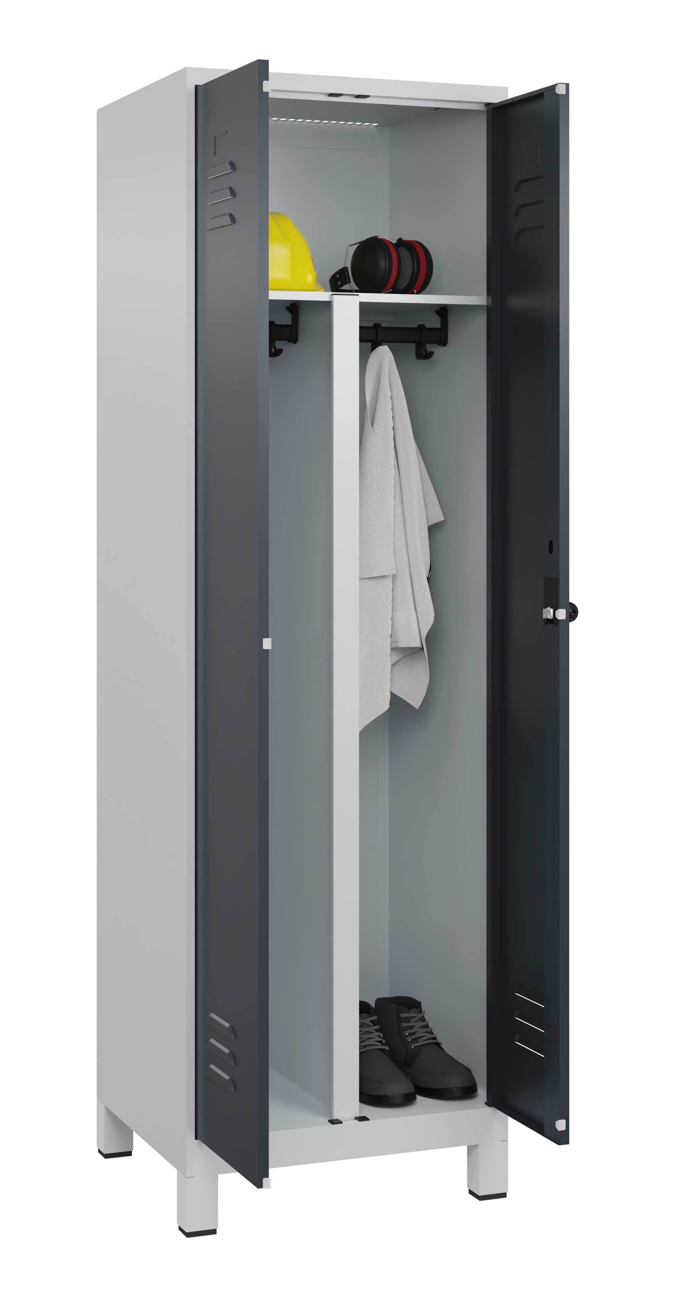 PSA Doppel-Spind Classic Plus, Füße, 2 Abteile, 1950x600x500mm PSA Doppel-Spind Classic Plus, Füße, 2 Abteile, 1950x600x500mm