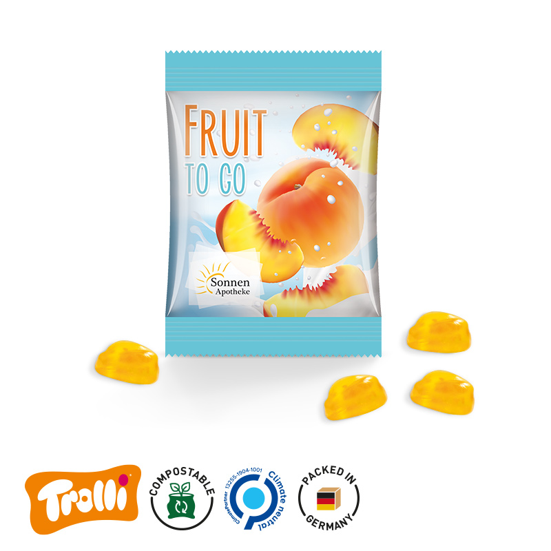 Minitüte 15 g kompostierbare Folie weiß Trolli Vitamin Fruchtgummi Minitüte 15 g kompostierbare Folie weiß Trolli Vitamin Fruchtgummi