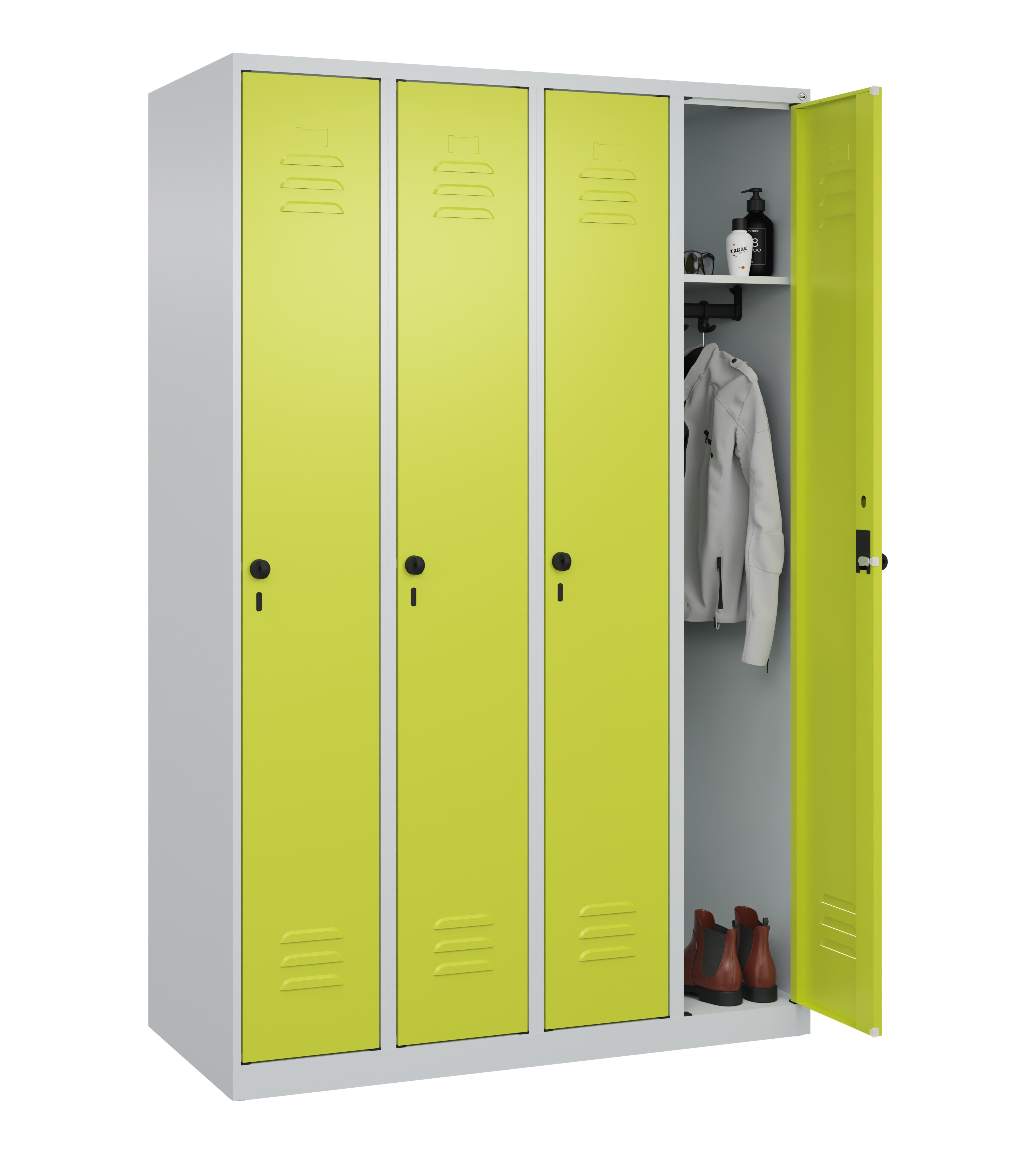 Spind Classic Plus, 4 Abteile, 1850x1200x500mm Spind Classic Plus, 4 Abteile, 1850x1200x500mm