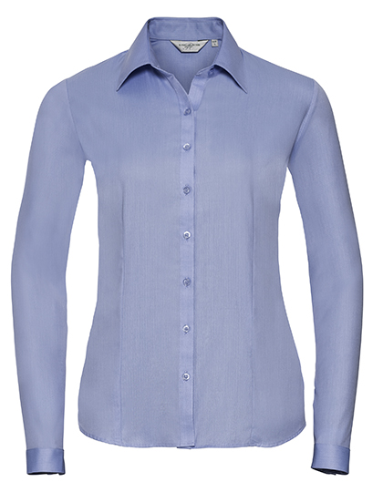 Russell Collection Ladies´ Long Sleeve Tailored Herringbone Shirt