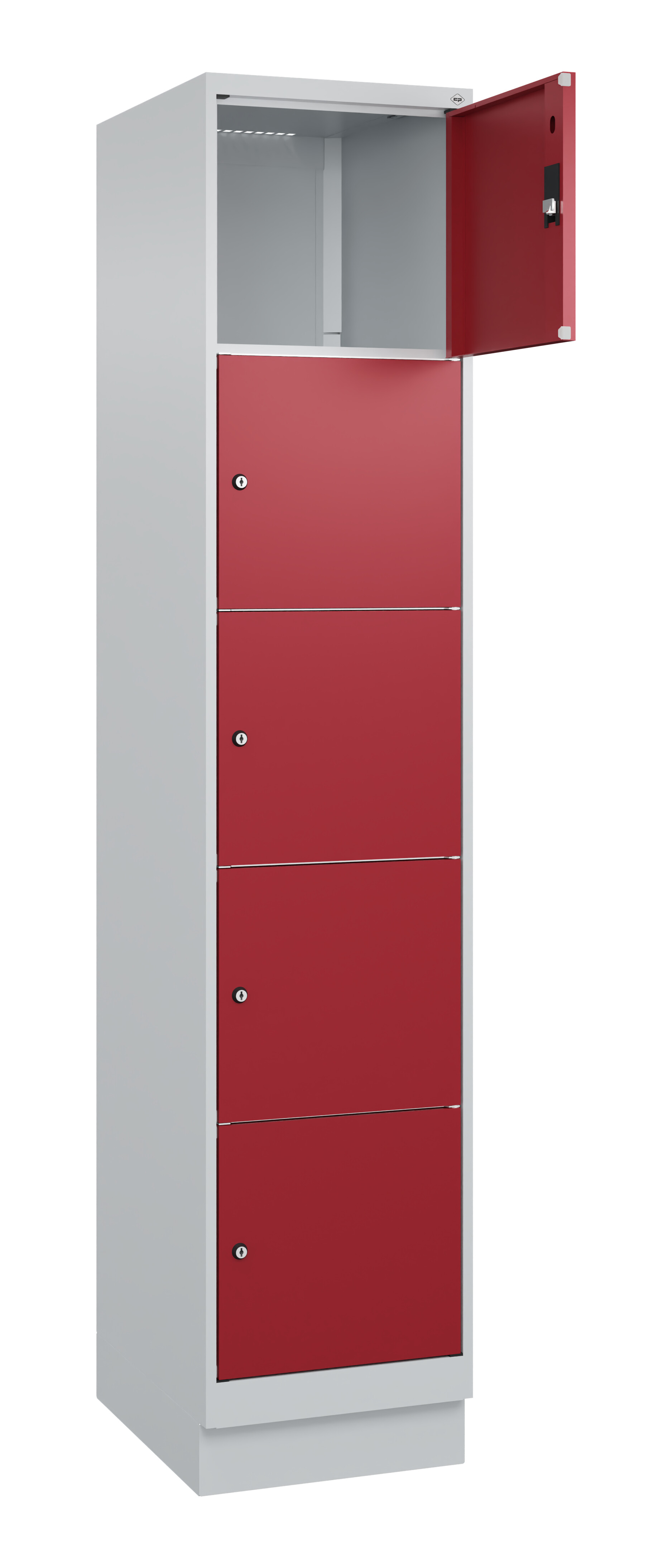 Schließfachschrank Classic Plus, Sockel, 5 Fächer, 2120x400x500mm Schließfachschrank Classic Plus, Sockel, 5 Fächer, 2120x400x500mm