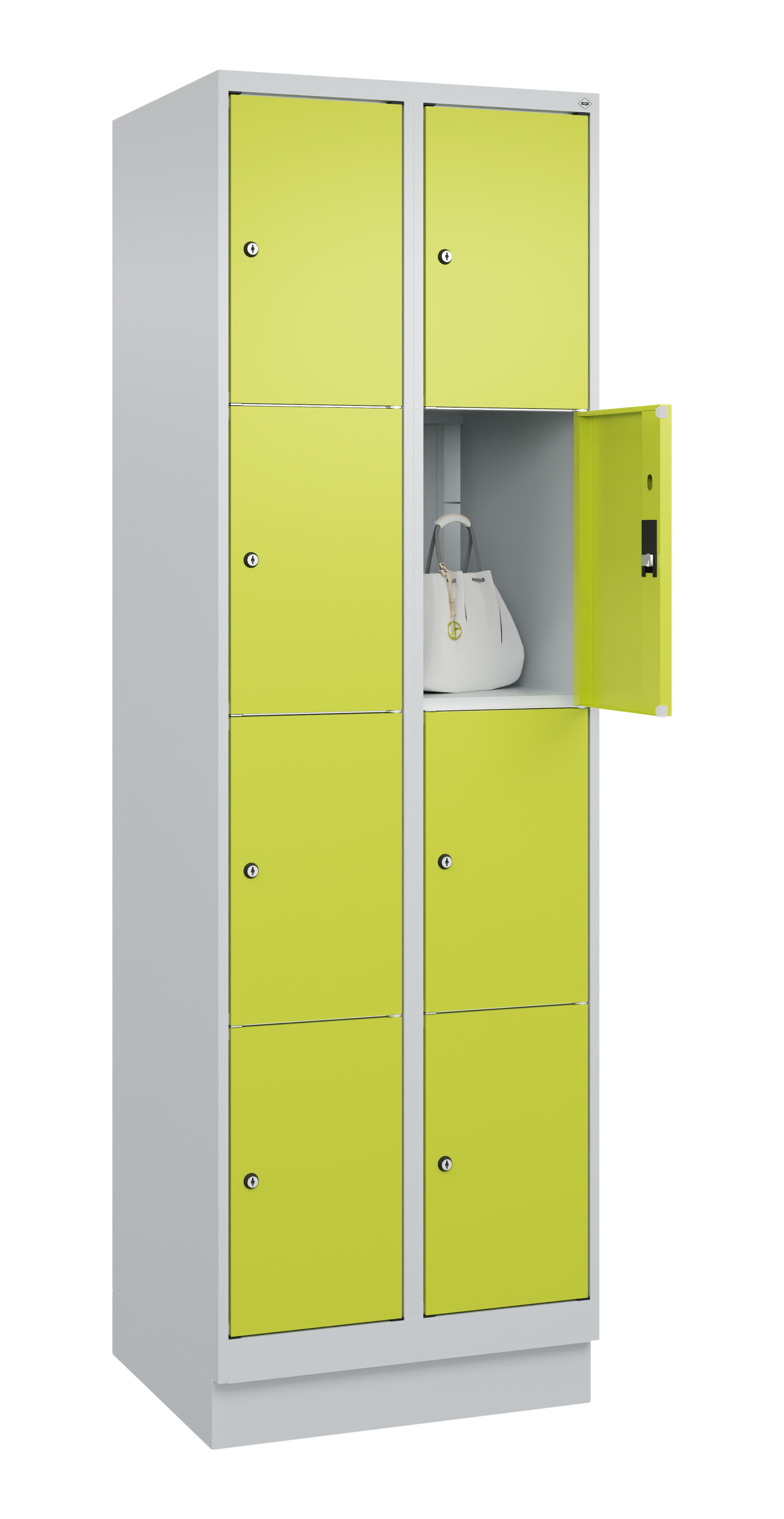 Schließfachschrank Classic Plus, Sockel, 8 Fächer, 1950x600x500mm Schließfachschrank Classic Plus, Sockel, 8 Fächer, 1950x600x500mm