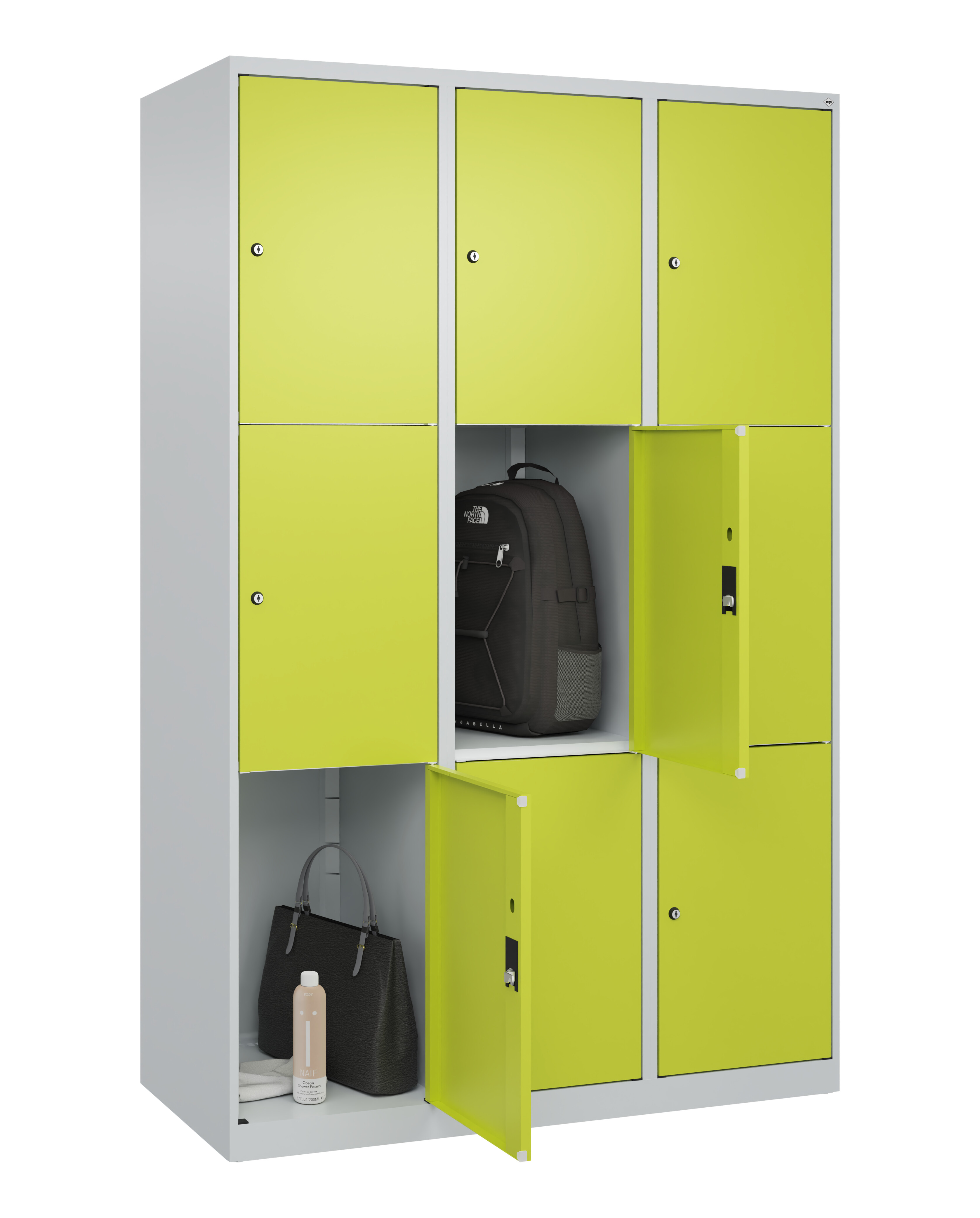 Schließfachschrank Classic Plus, 9 Fächer, 1850x1200x500mm Schließfachschrank Classic Plus, 9 Fächer, 1850x1200x500mm