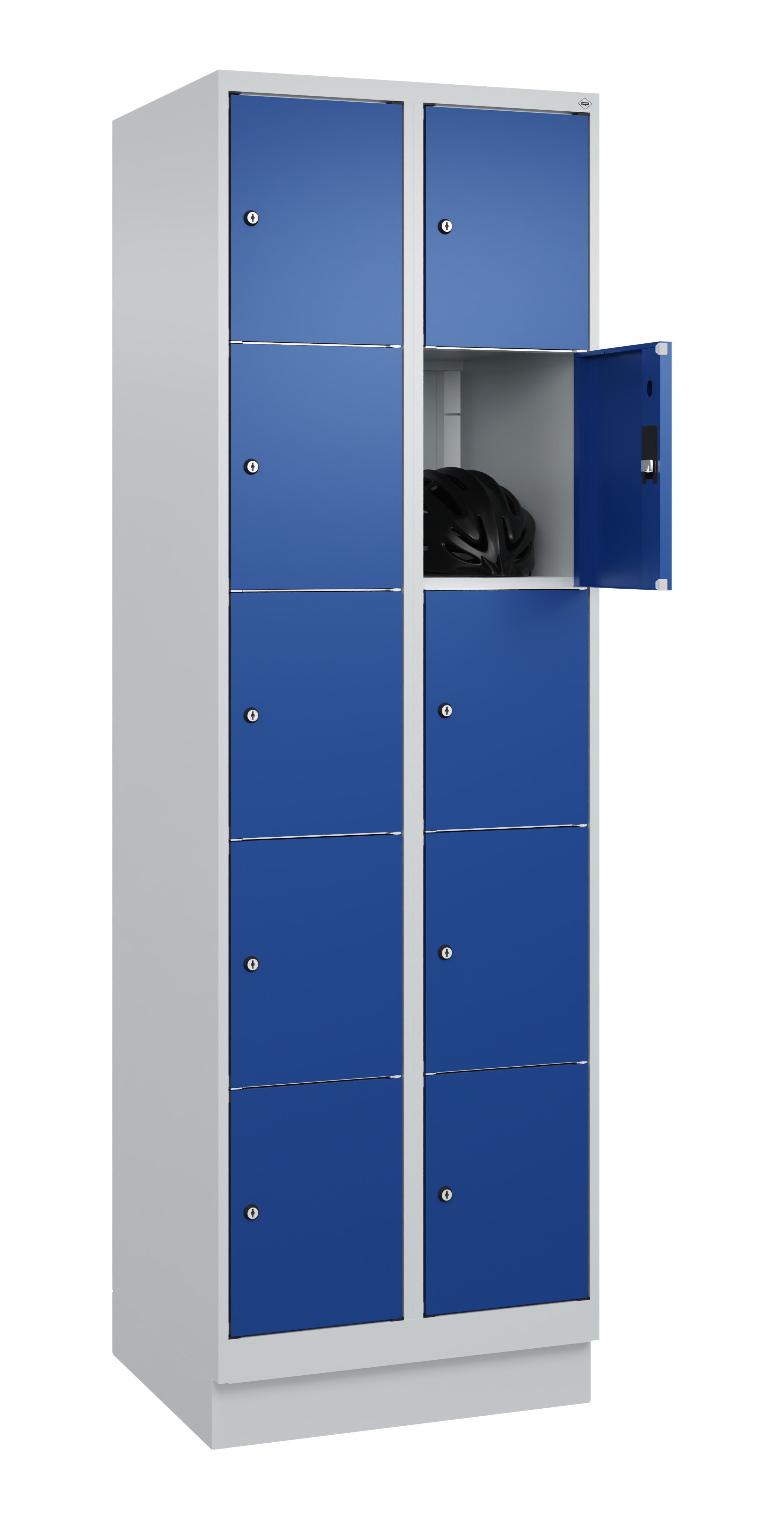 Schließfachschrank Classic Plus, Sockel, 10 Fächer, 1950x600x500mm Schließfachschrank Classic Plus, Sockel, 10 Fächer, 1950x600x500mm