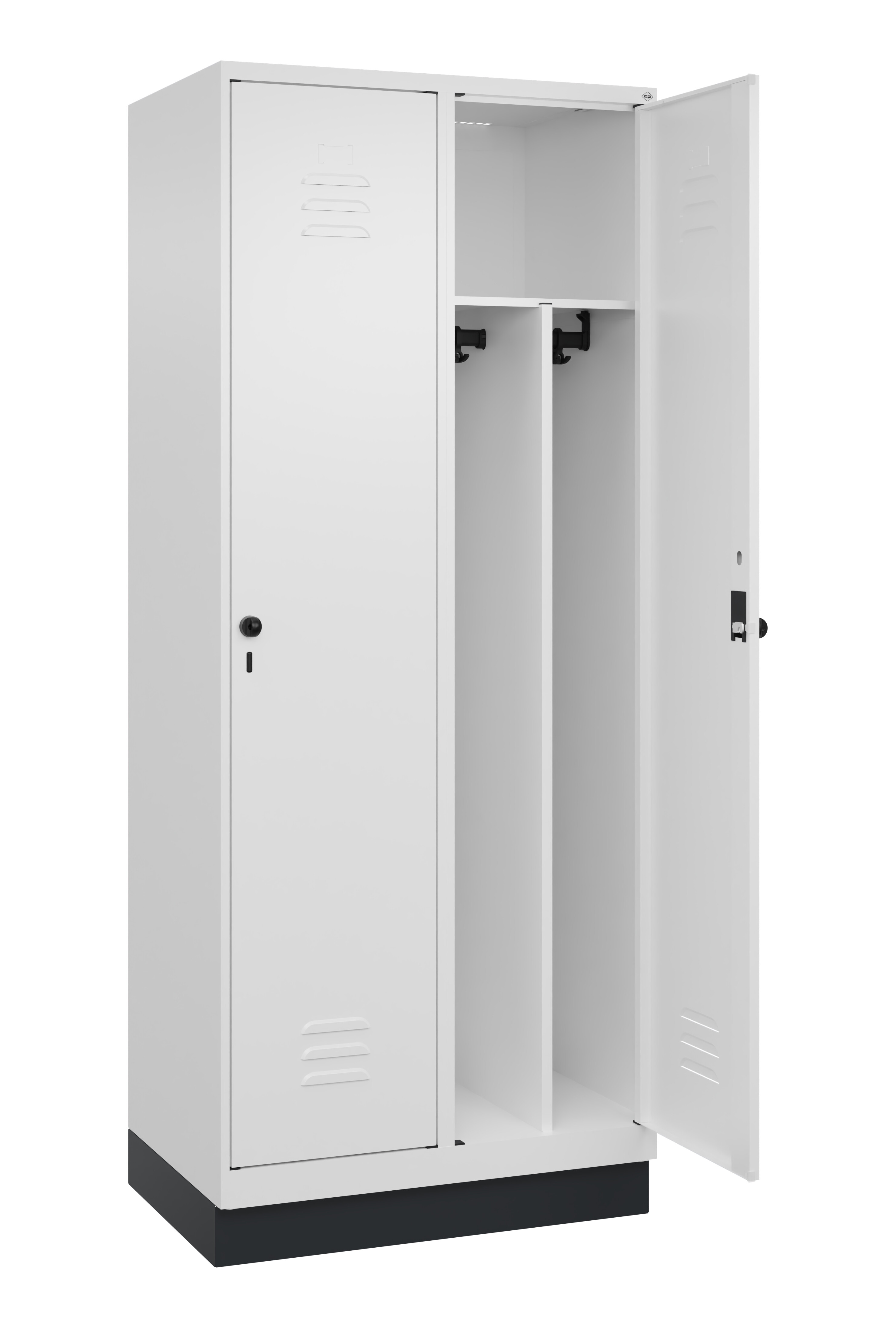 Spind Classic Plus, Sockel, 2 Abteile, 1950x800x500mm