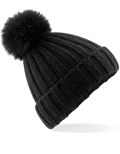 Beechfield Verbier Faux Fur Pop Pom Chunky Beanie Beechfield Verbier Faux Fur Pop Pom Chunky Beanie
