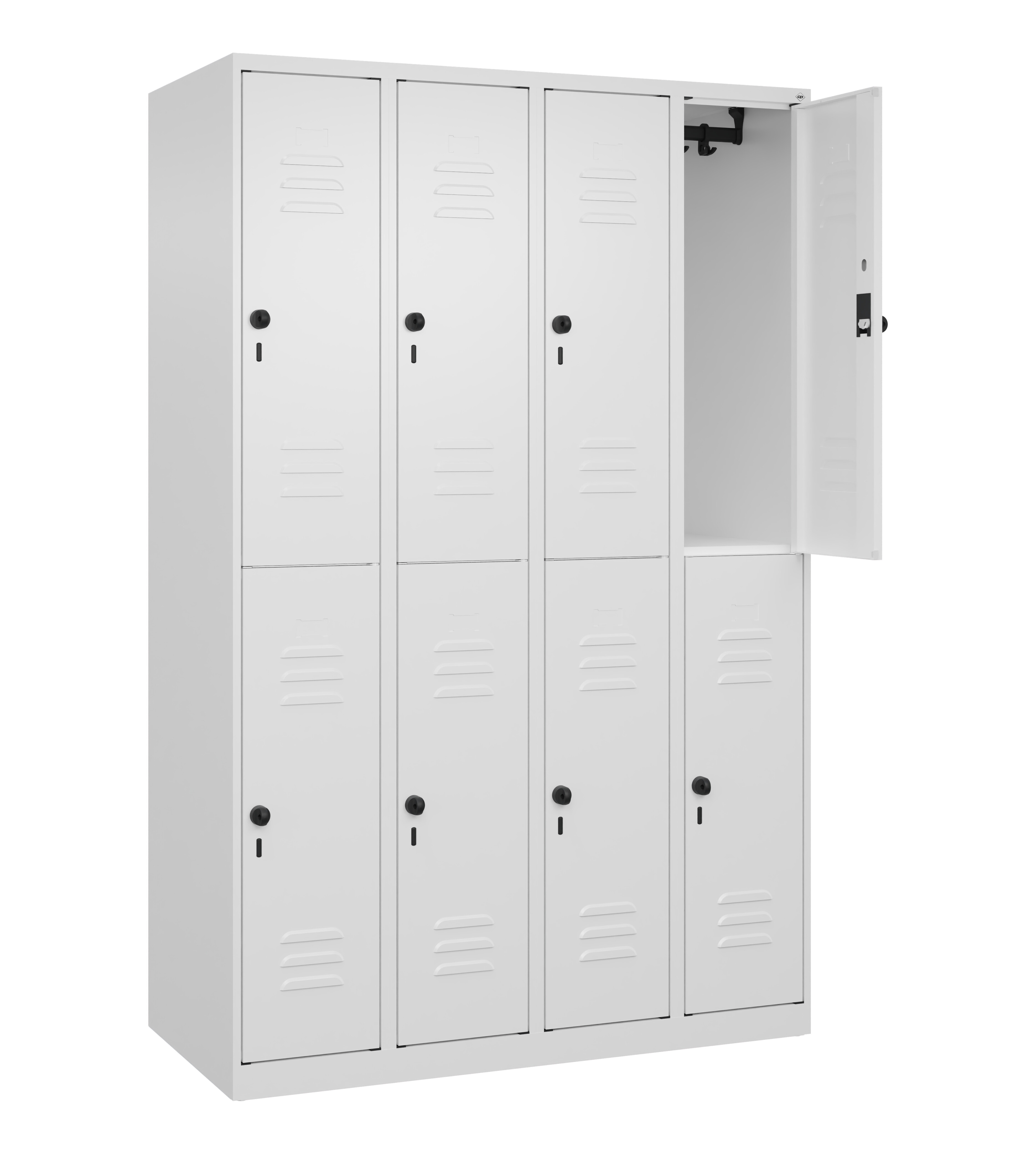 Doppelstock-Spind Classic Plus, 8 Fächer, 1850x1200x500mm