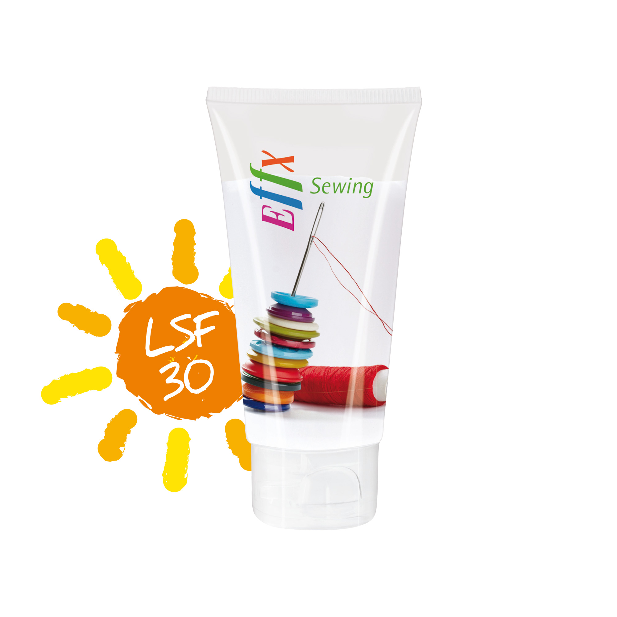 50 ml Tube mit Klappdeckel kristallklar - Sonnenmilch LSF 30 - RealityPrint